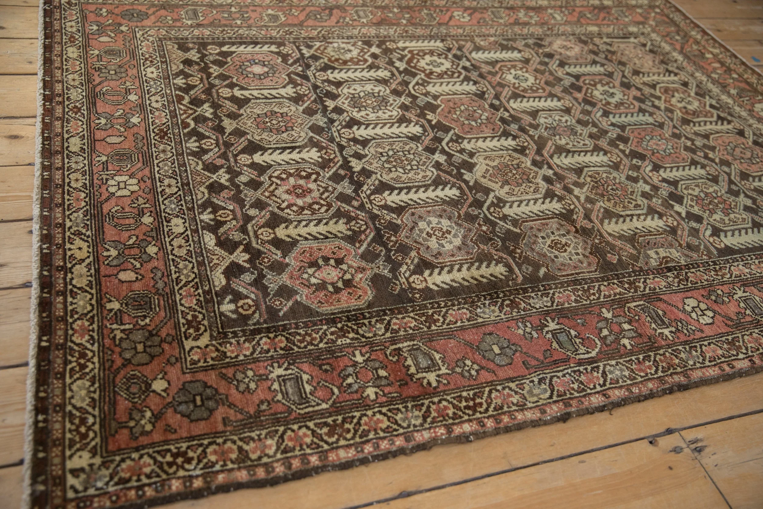 4.5x6 Vintage Distressed Hamadan Rug - Image 4