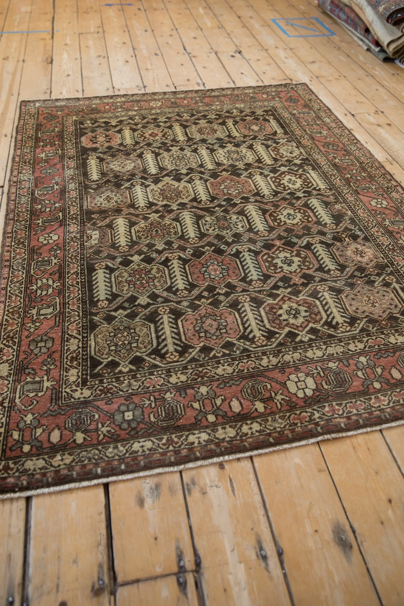 4.5x6 Vintage Distressed Hamadan Rug - Image 5