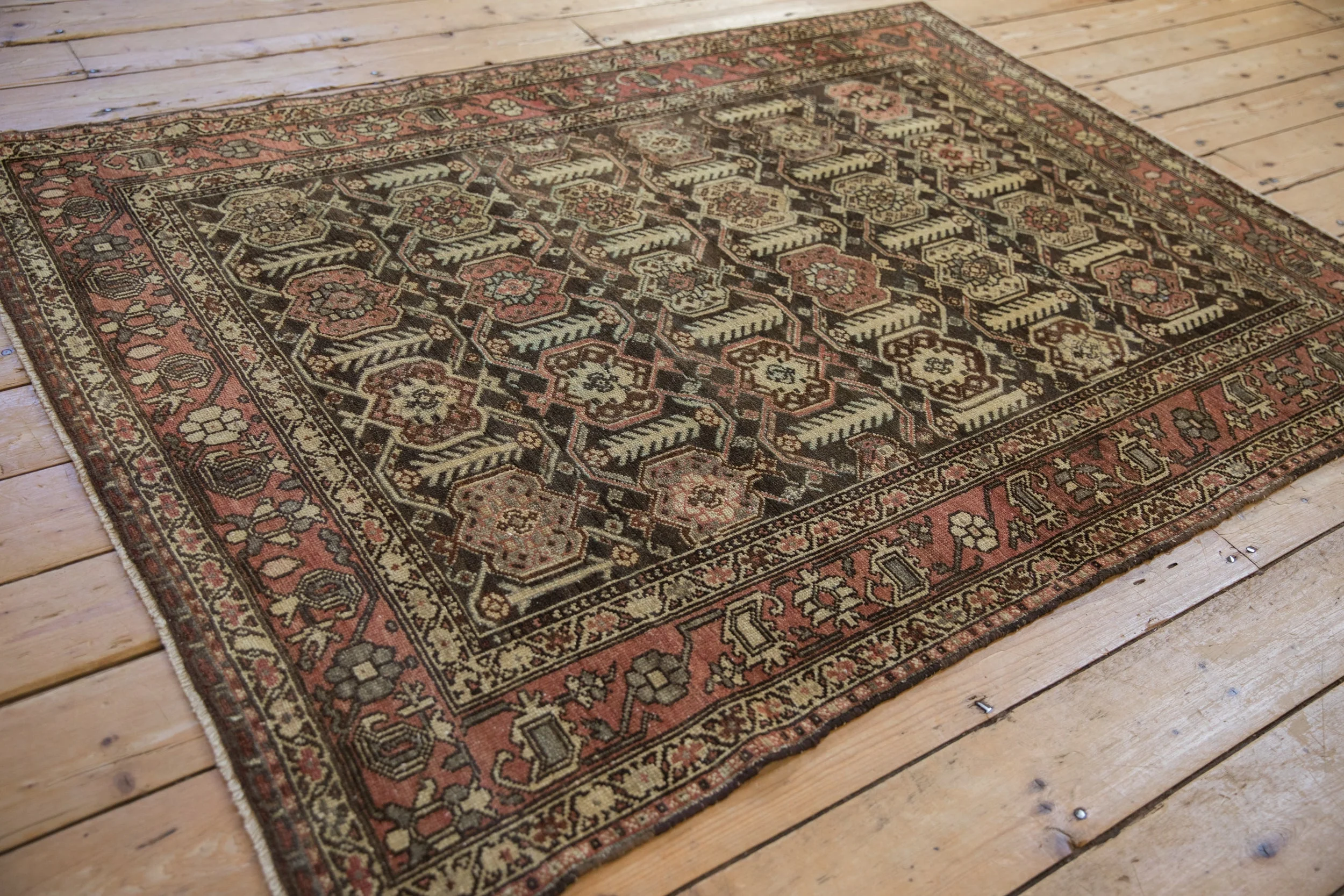 4.5x6 Vintage Distressed Hamadan Rug - Image 8
