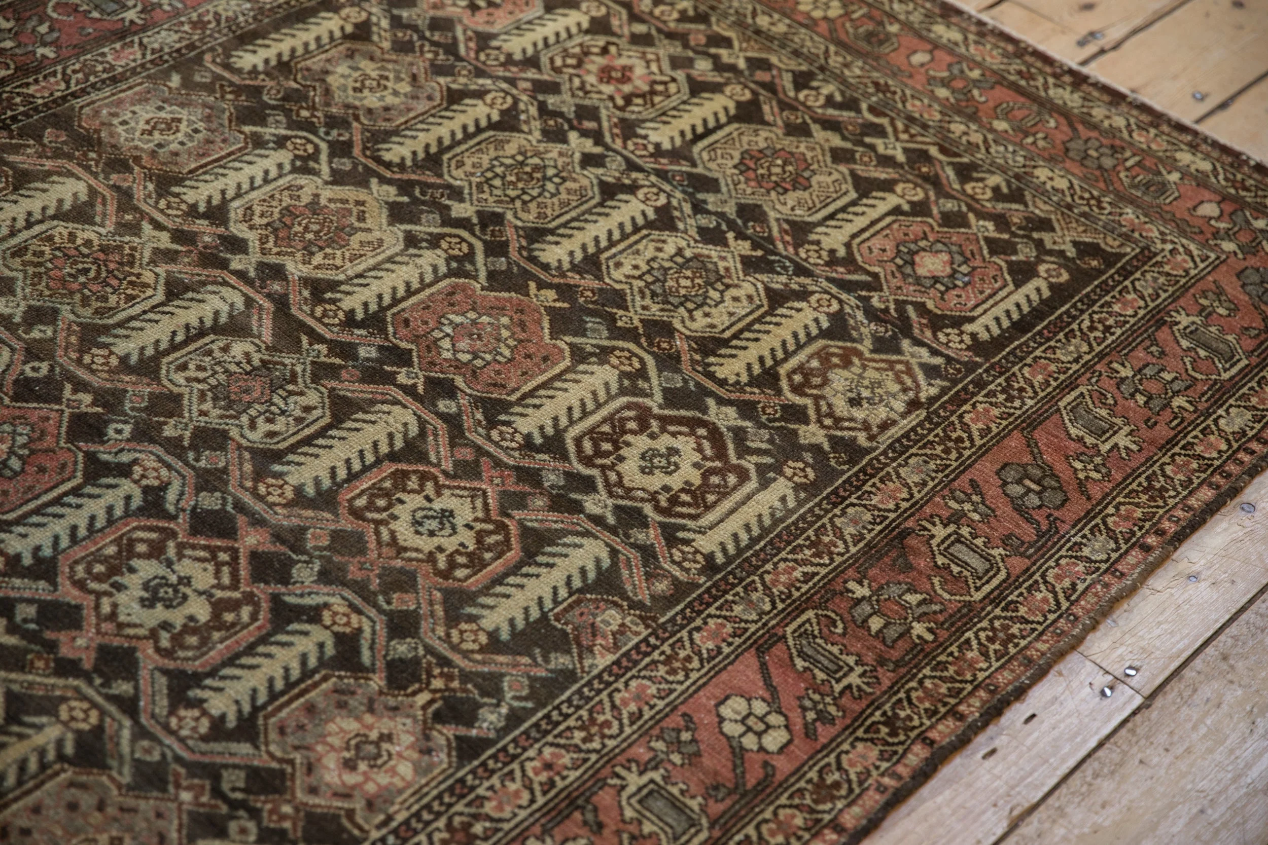 4.5x6 Vintage Distressed Hamadan Rug - Image 9