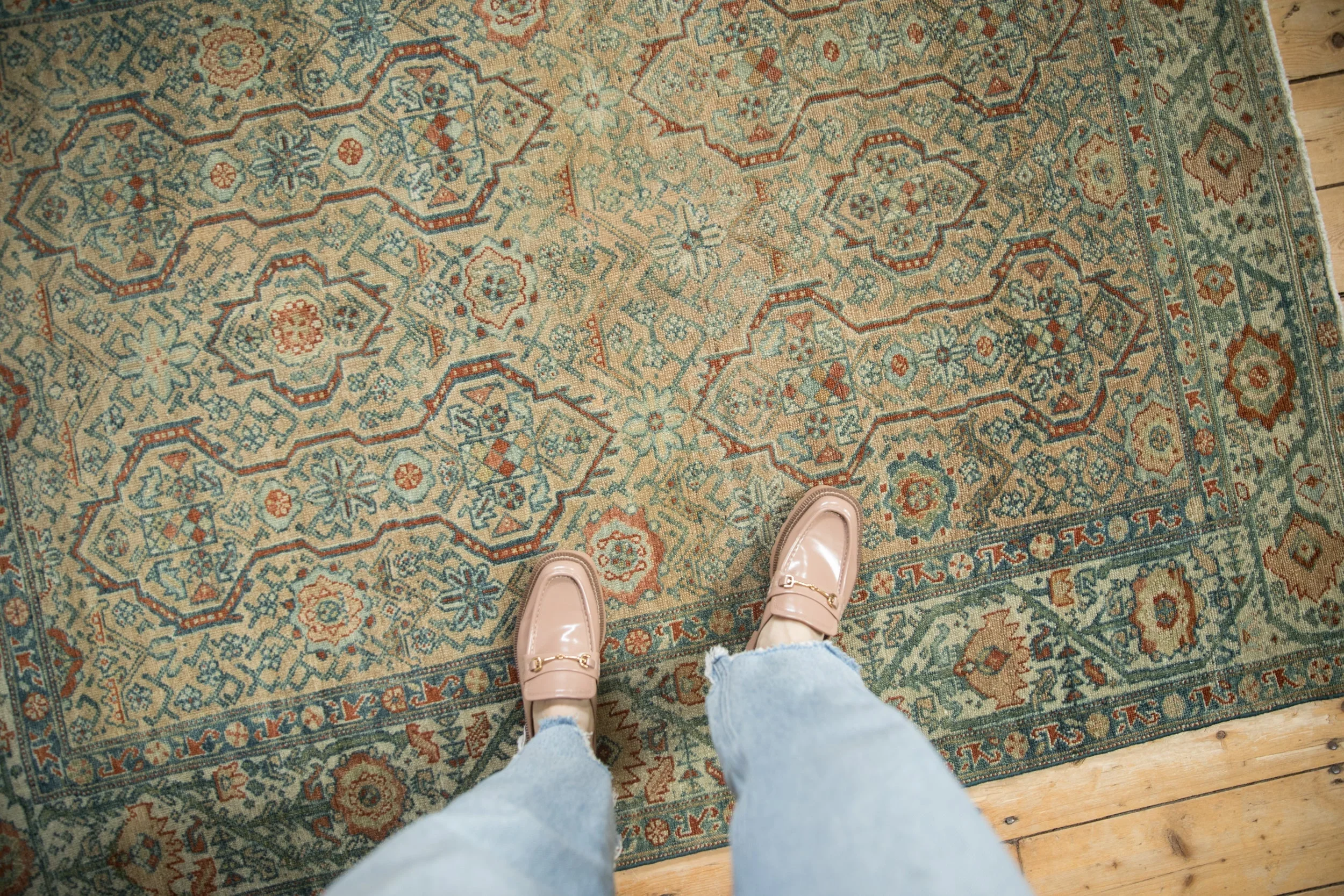4.5x6 Vintage Distressed Malayer Rug - Image 2