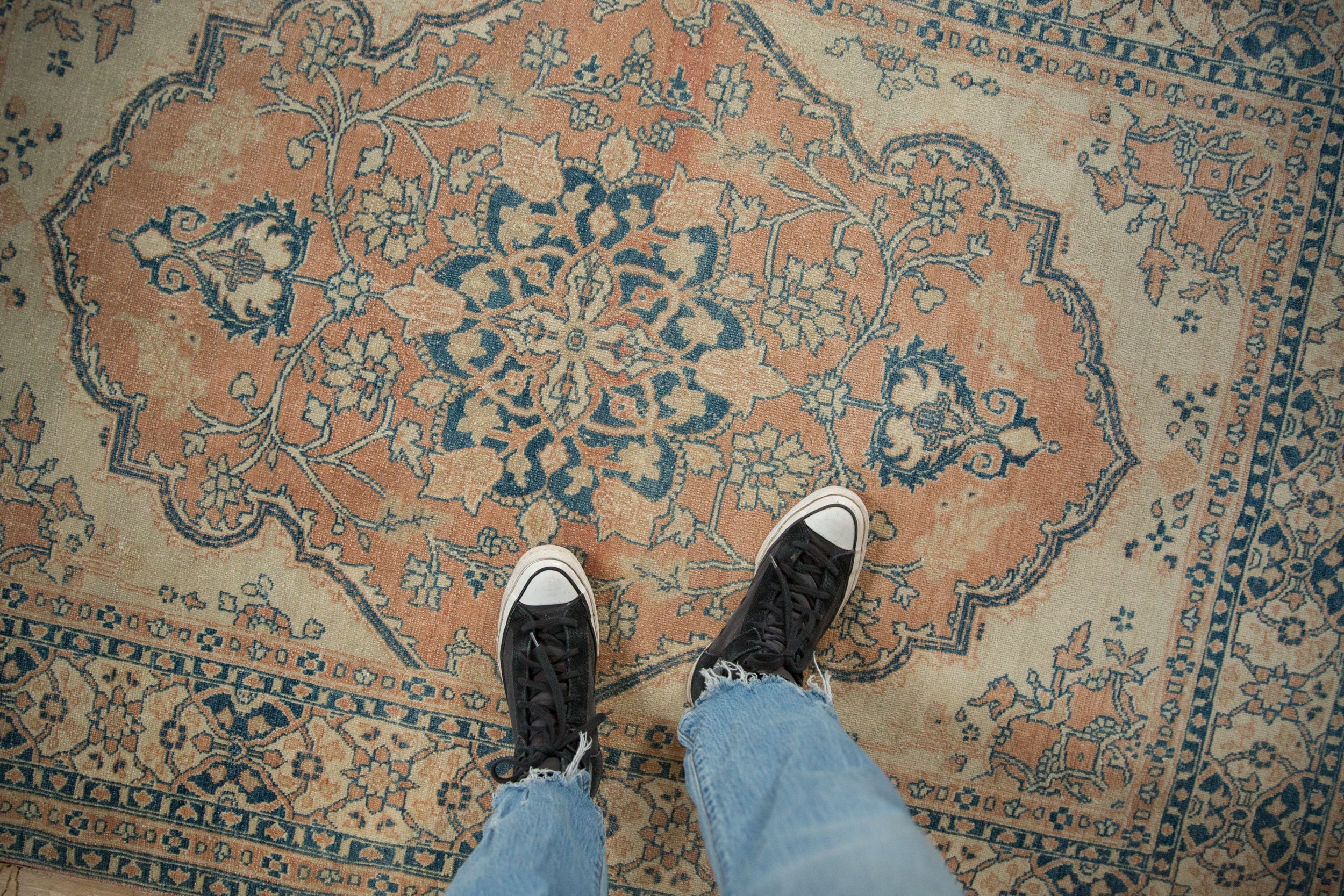 4.5x6 Vintage Distressed Tabriz Rug - Image 2
