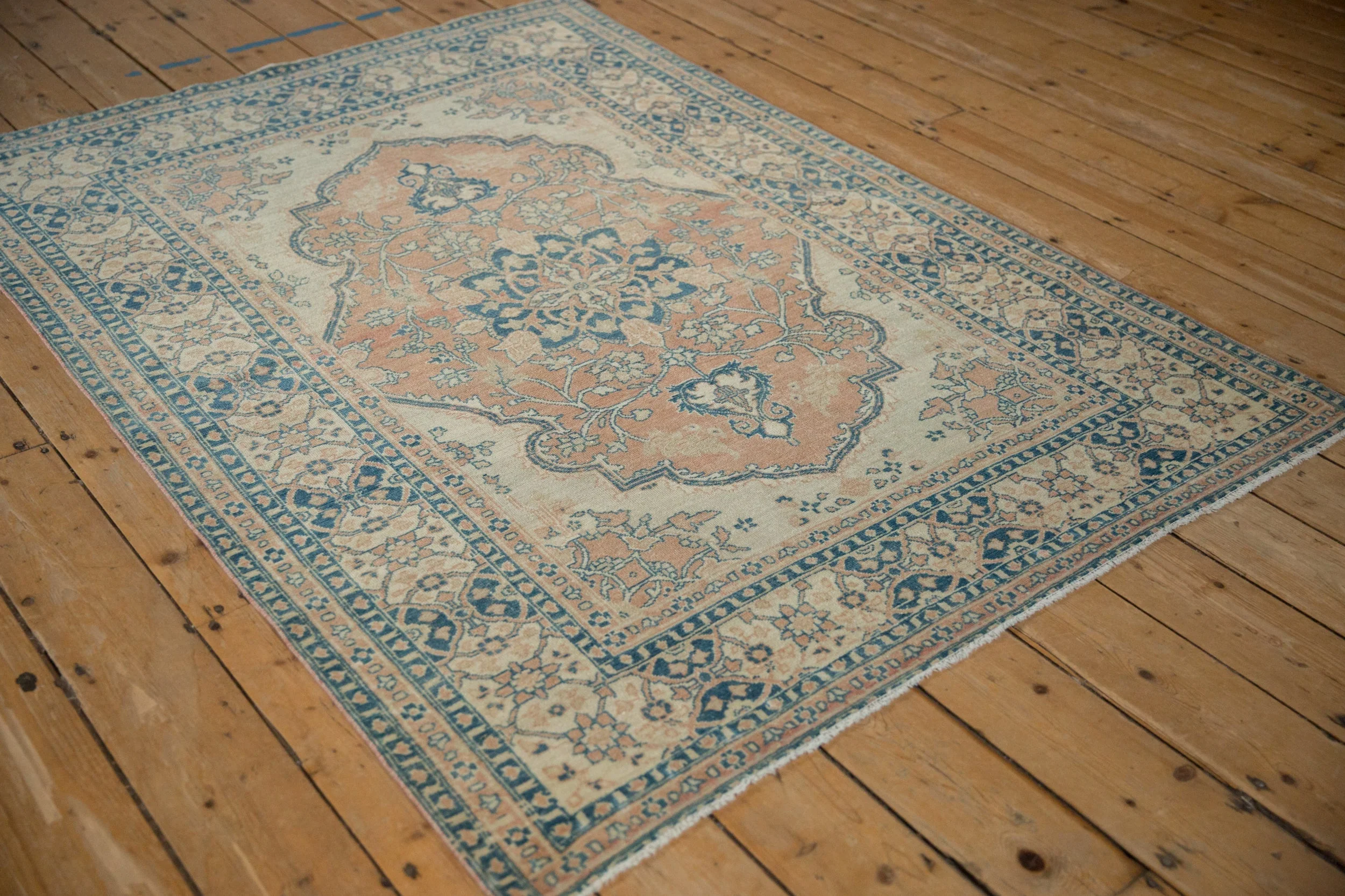 4.5x6 Vintage Distressed Tabriz Rug - Image 4