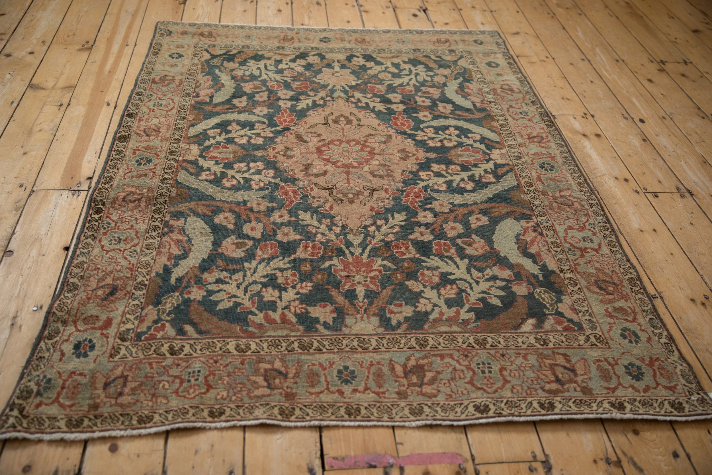 4.5x6 Vintage Distressed Tabriz Rug - Image 7