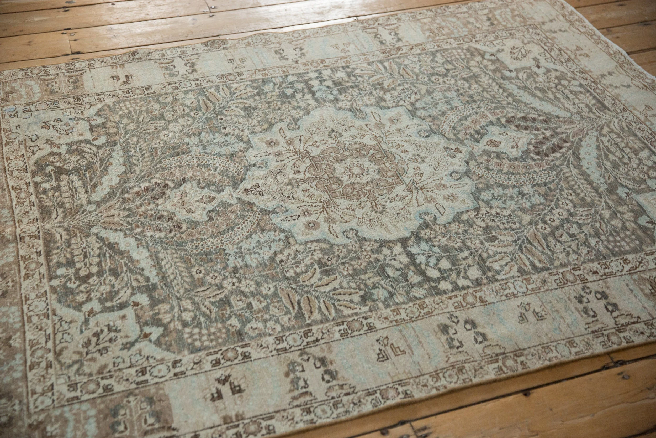 4.5x6 Vintage Distressed Tabriz Rug - Image 6