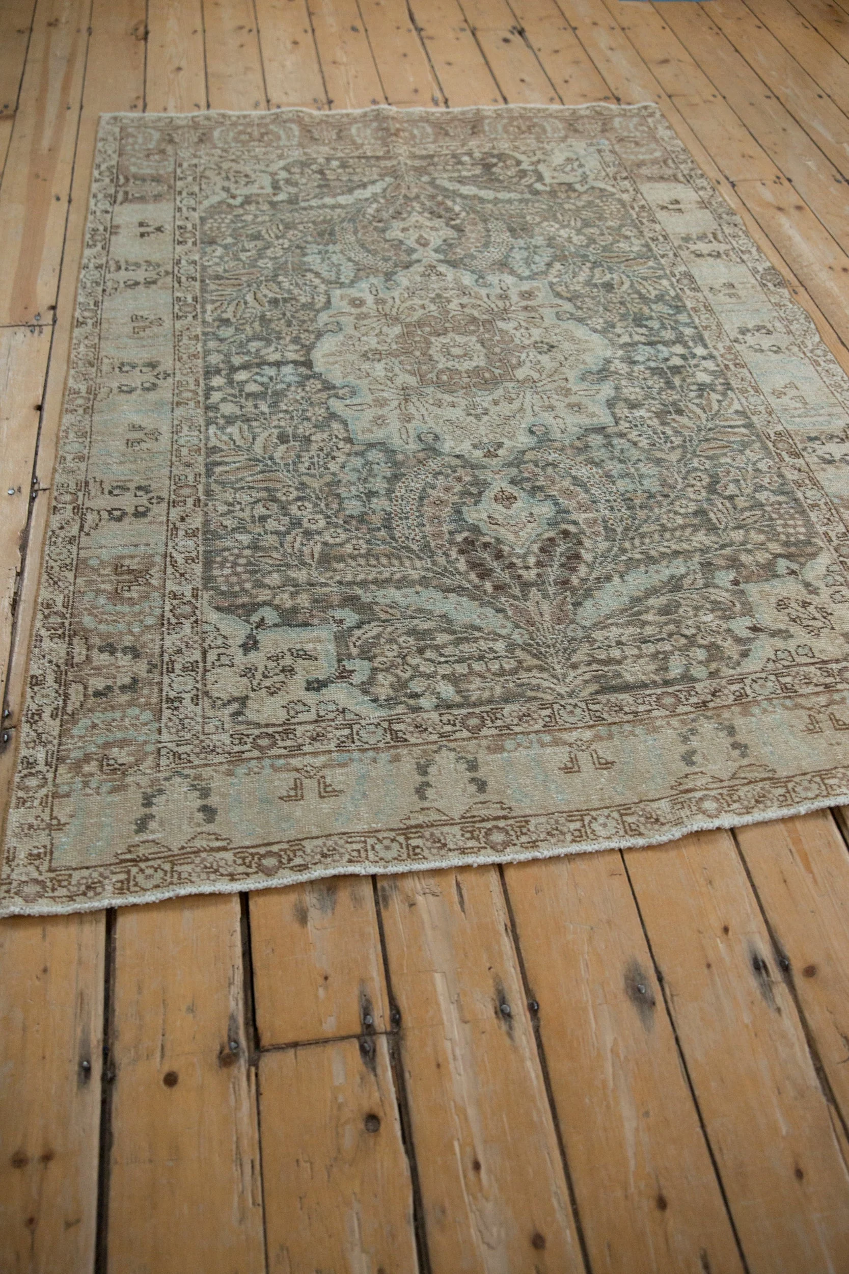 4.5x6 Vintage Distressed Tabriz Rug - Image 7