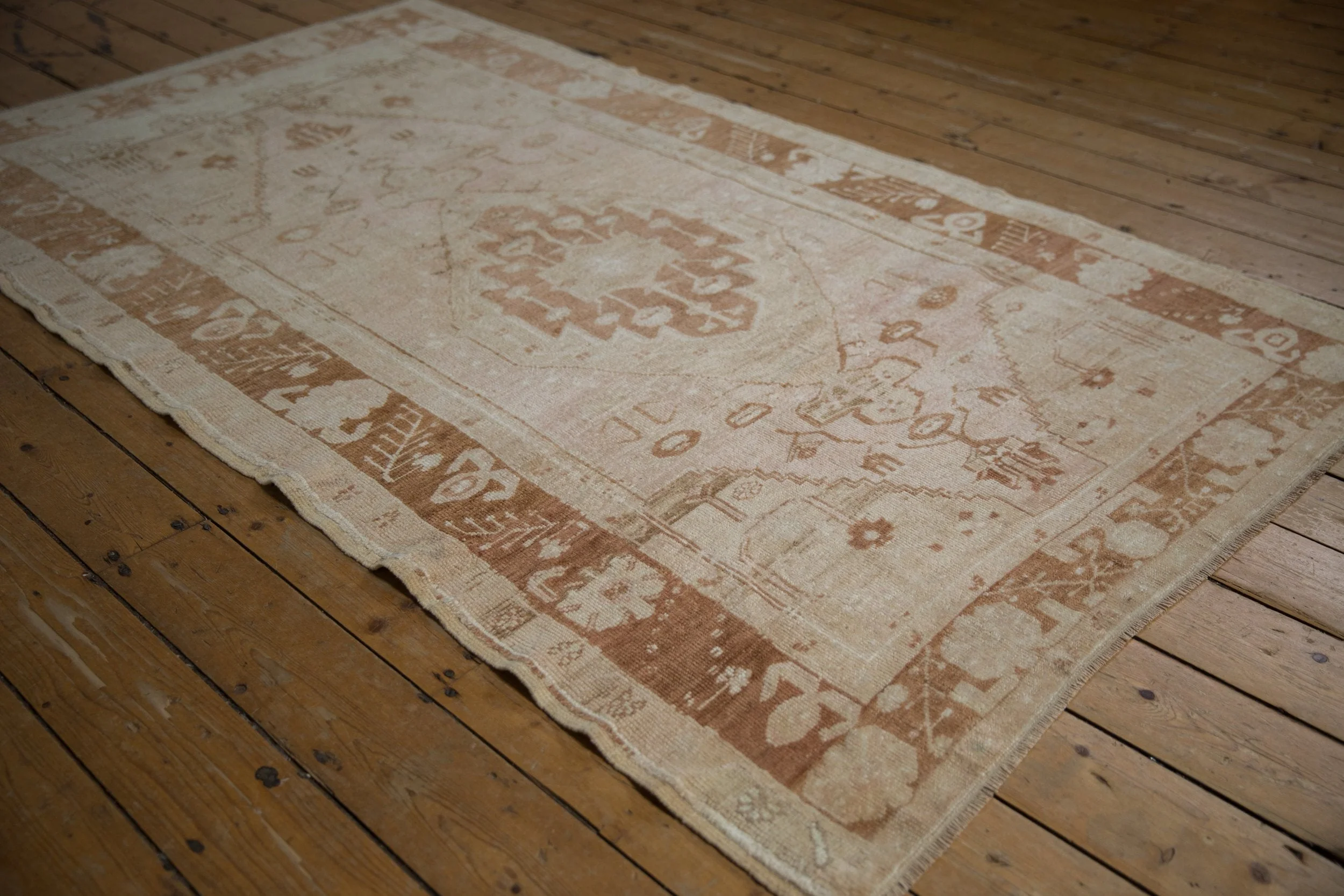 4.5x7.5 Vintage Distressed Oushak Rug - Image 5