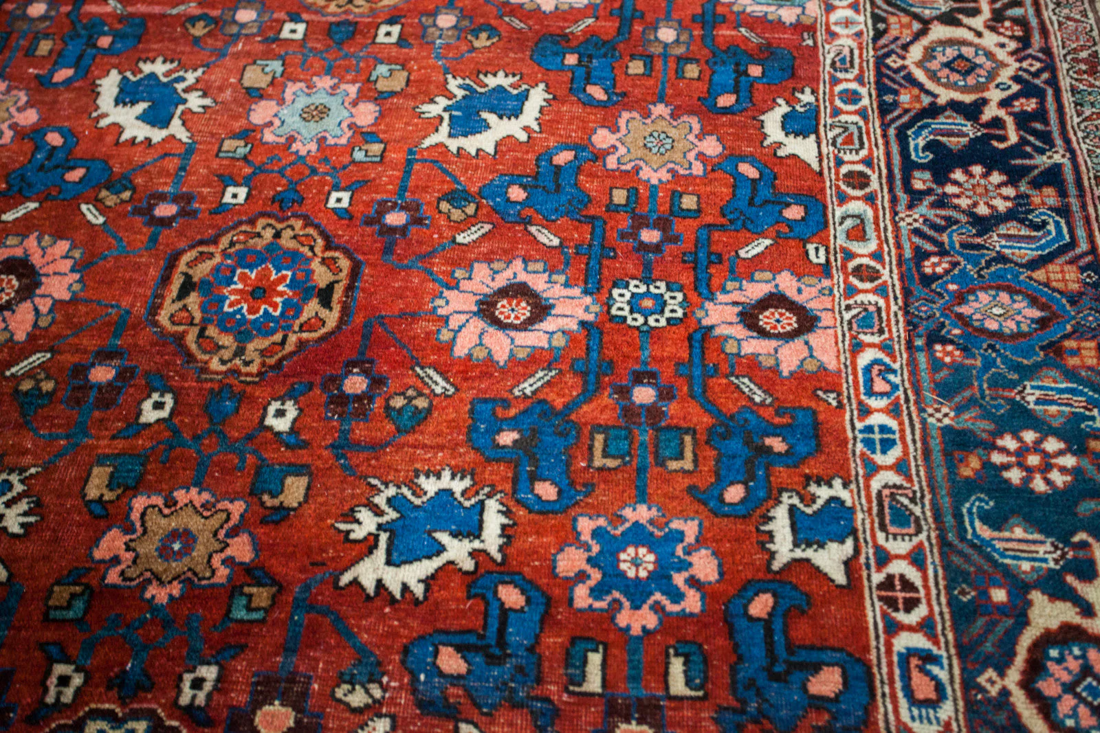 4.5x7 Antique Persian Bijar Area Rug - Image 8