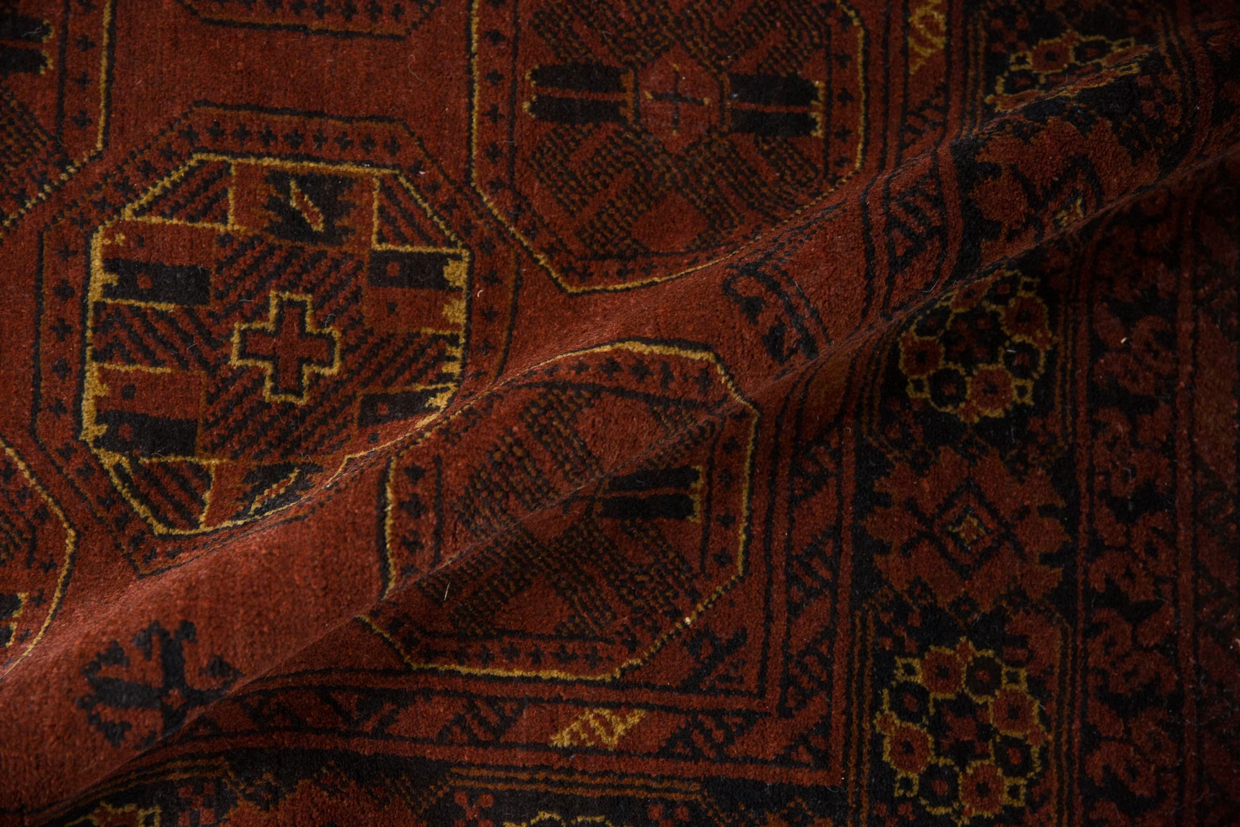 4.5x7 Vintage Afghani Bokhara Design Rug - Image 11