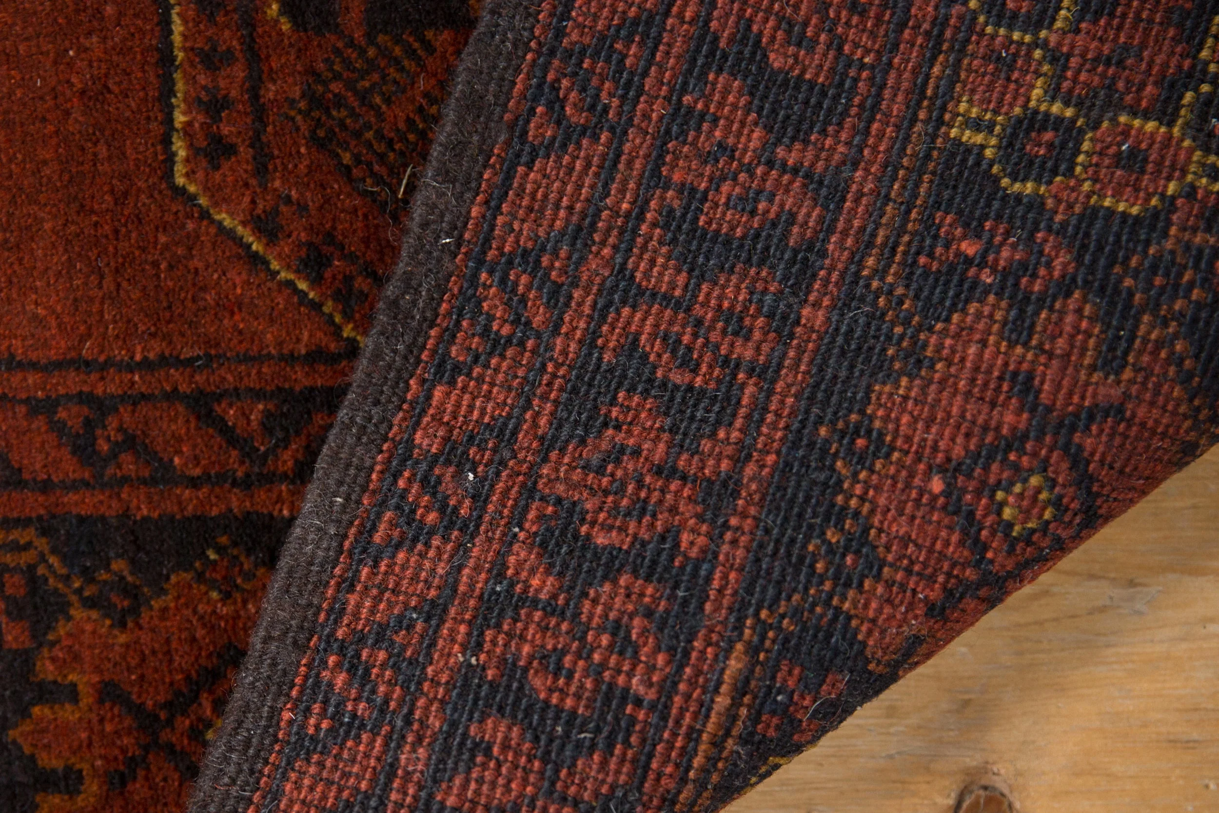 4.5x7 Vintage Afghani Bokhara Design Rug - Image 12