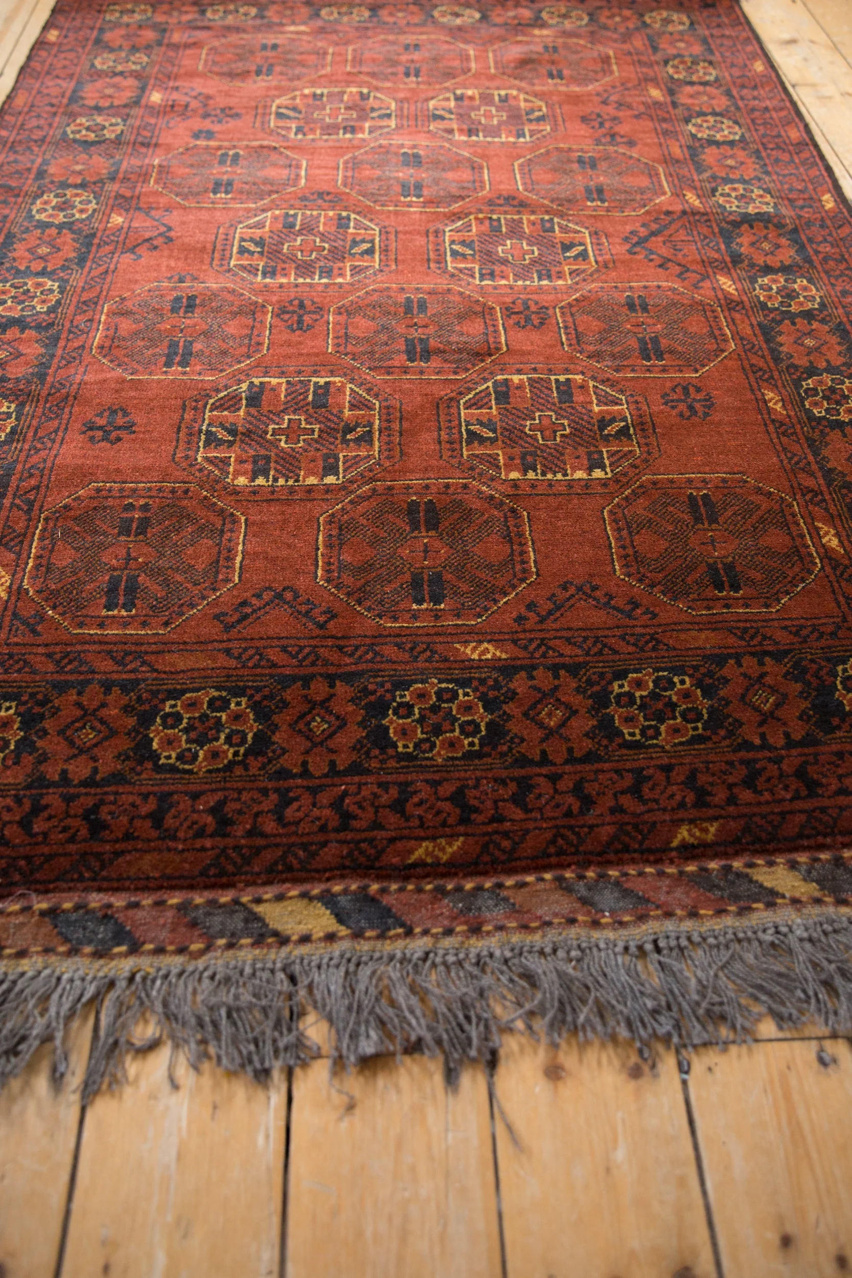 4.5x7 Vintage Afghani Bokhara Design Rug - Image 3