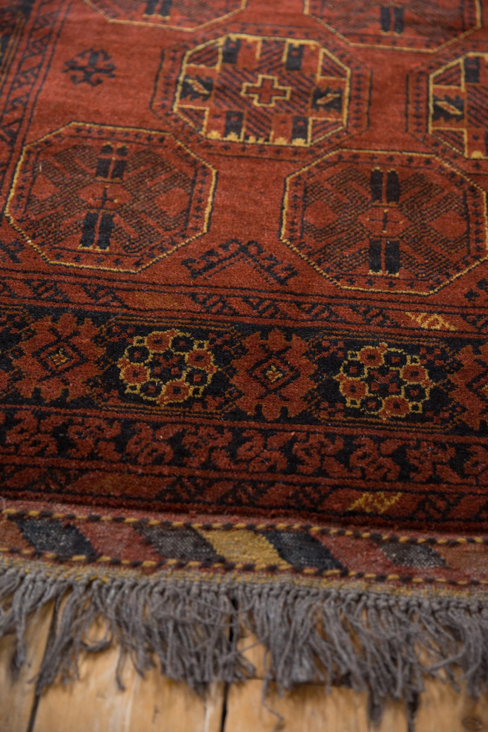 4.5x7 Vintage Afghani Bokhara Design Rug - Image 4