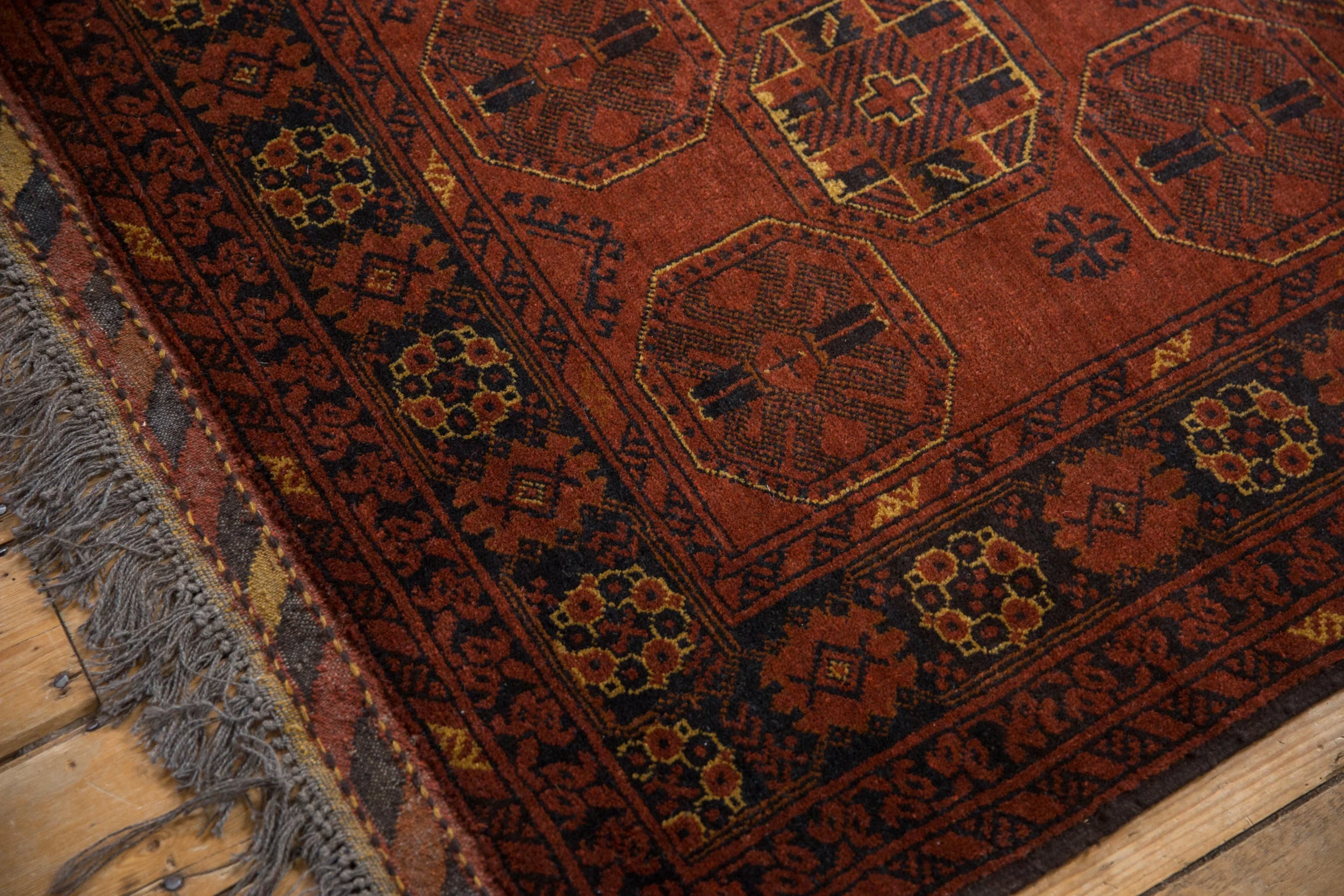 4.5x7 Vintage Afghani Bokhara Design Rug - Image 8