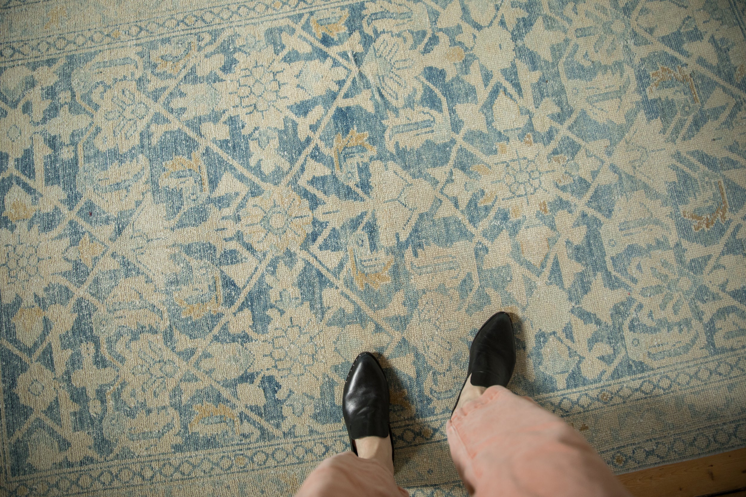 4.5x7 Vintage Distressed Hamadan Rug - Image 2