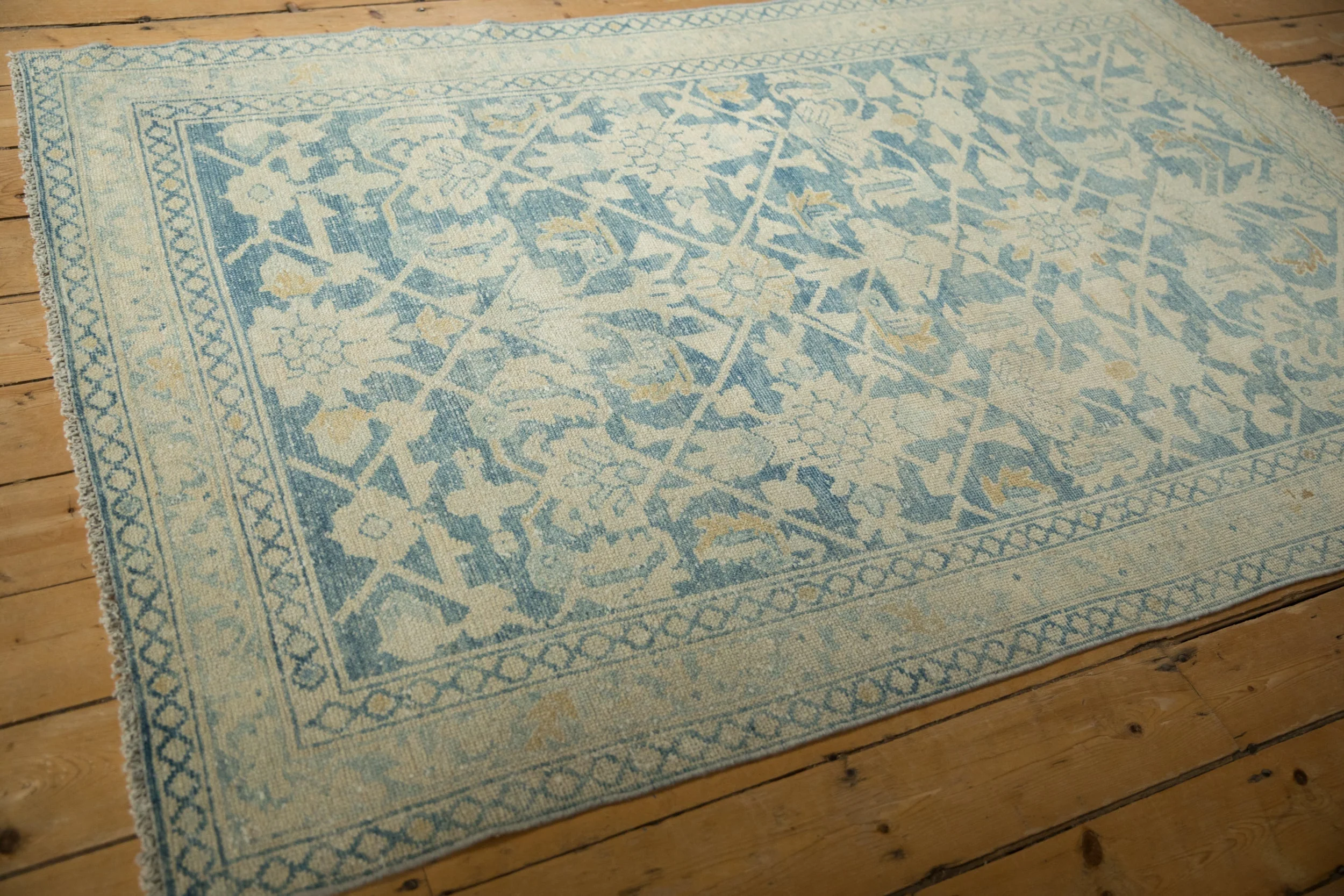 4.5x7 Vintage Distressed Hamadan Rug - Image 5