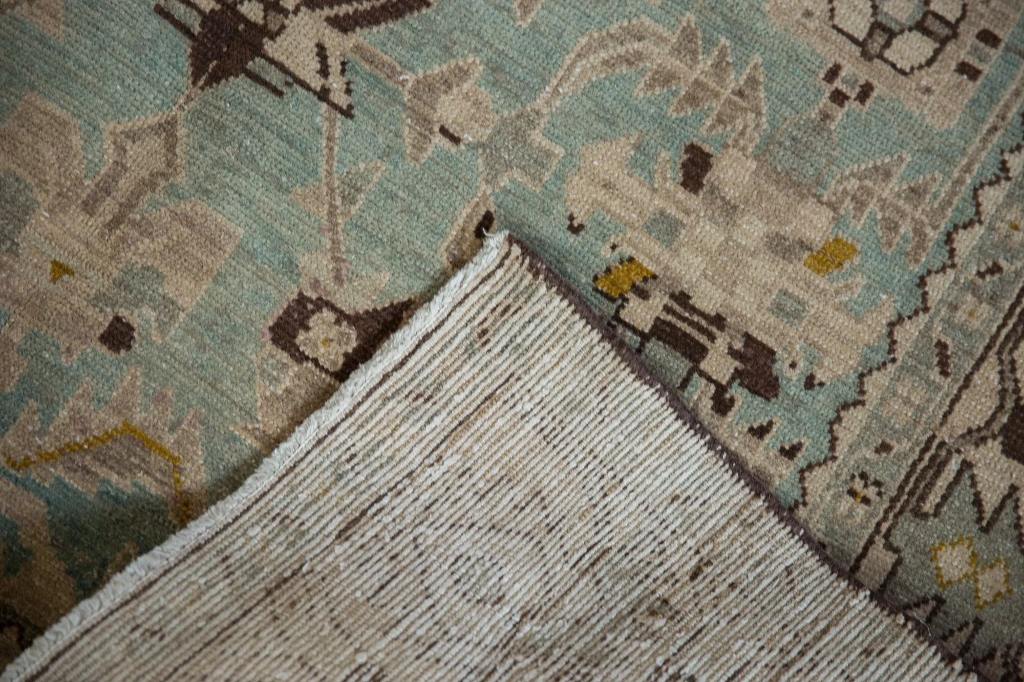 4.5x7 Vintage Distressed Hamadan Rug - Image 10