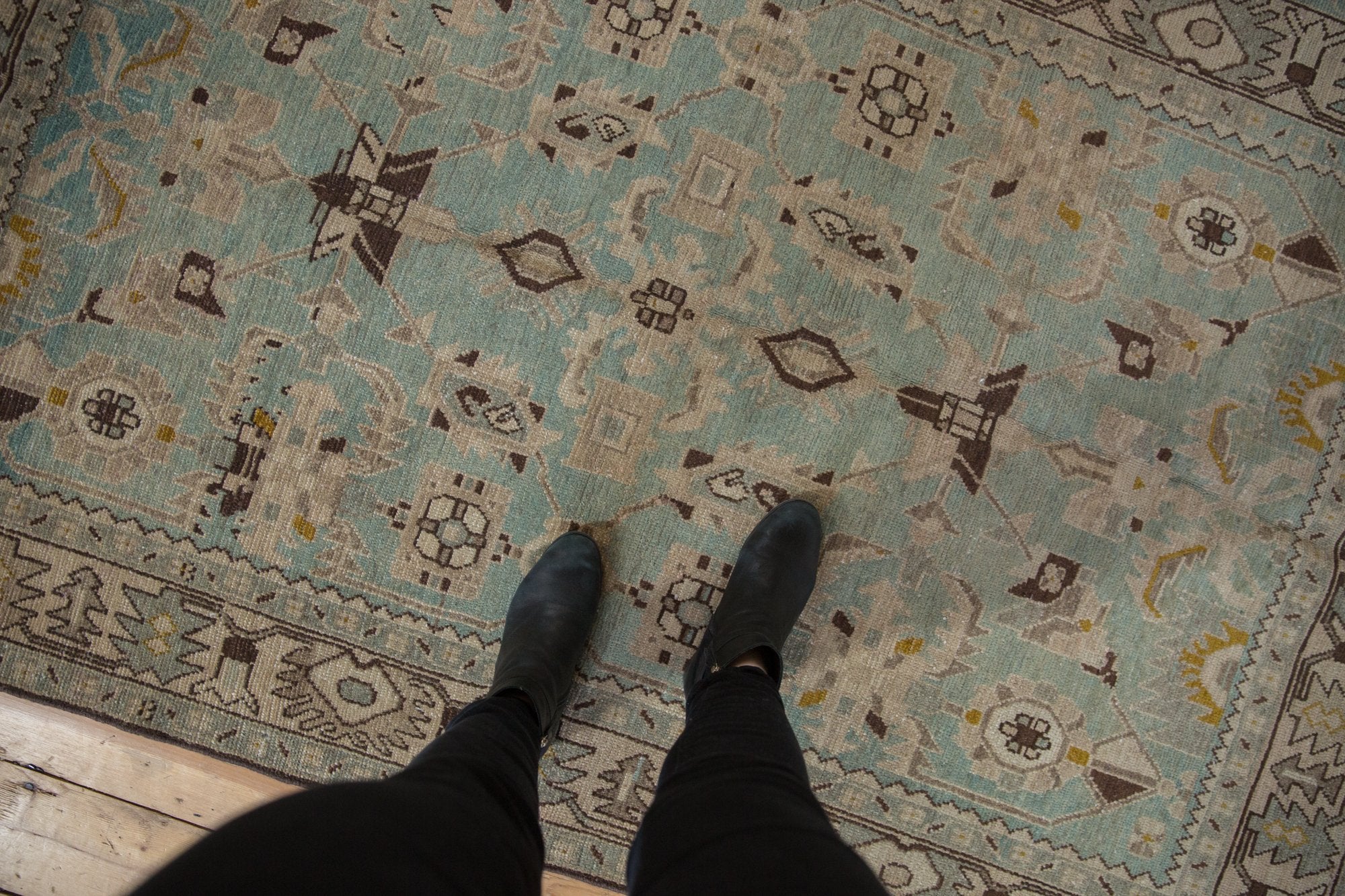 4.5x7 Vintage Distressed Hamadan Rug - Image 2