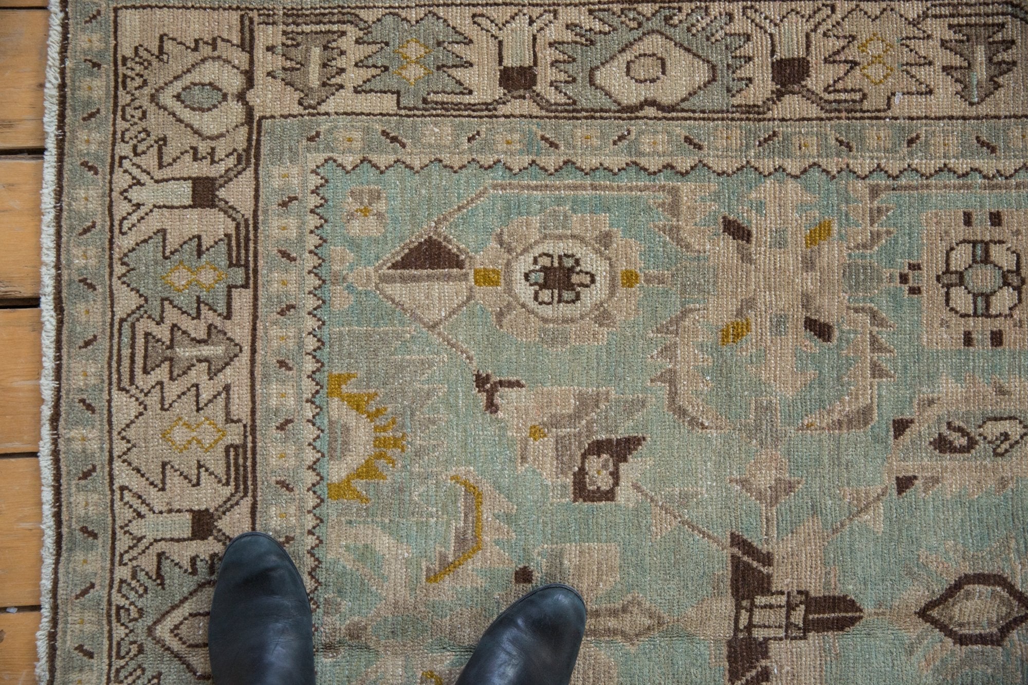 4.5x7 Vintage Distressed Hamadan Rug - Image 3
