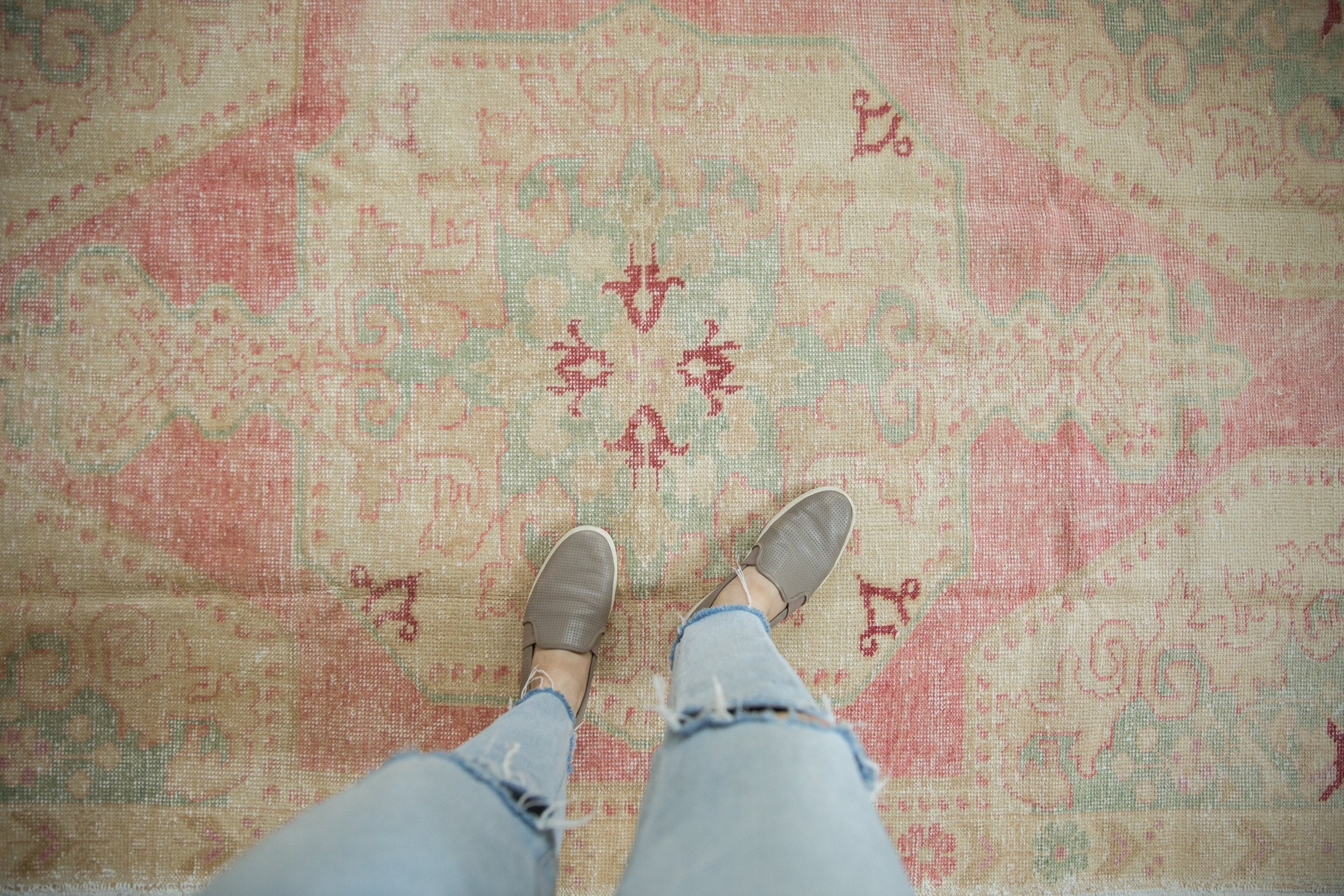 4.5x7 Vintage Distressed Oushak Rug - Image 2
