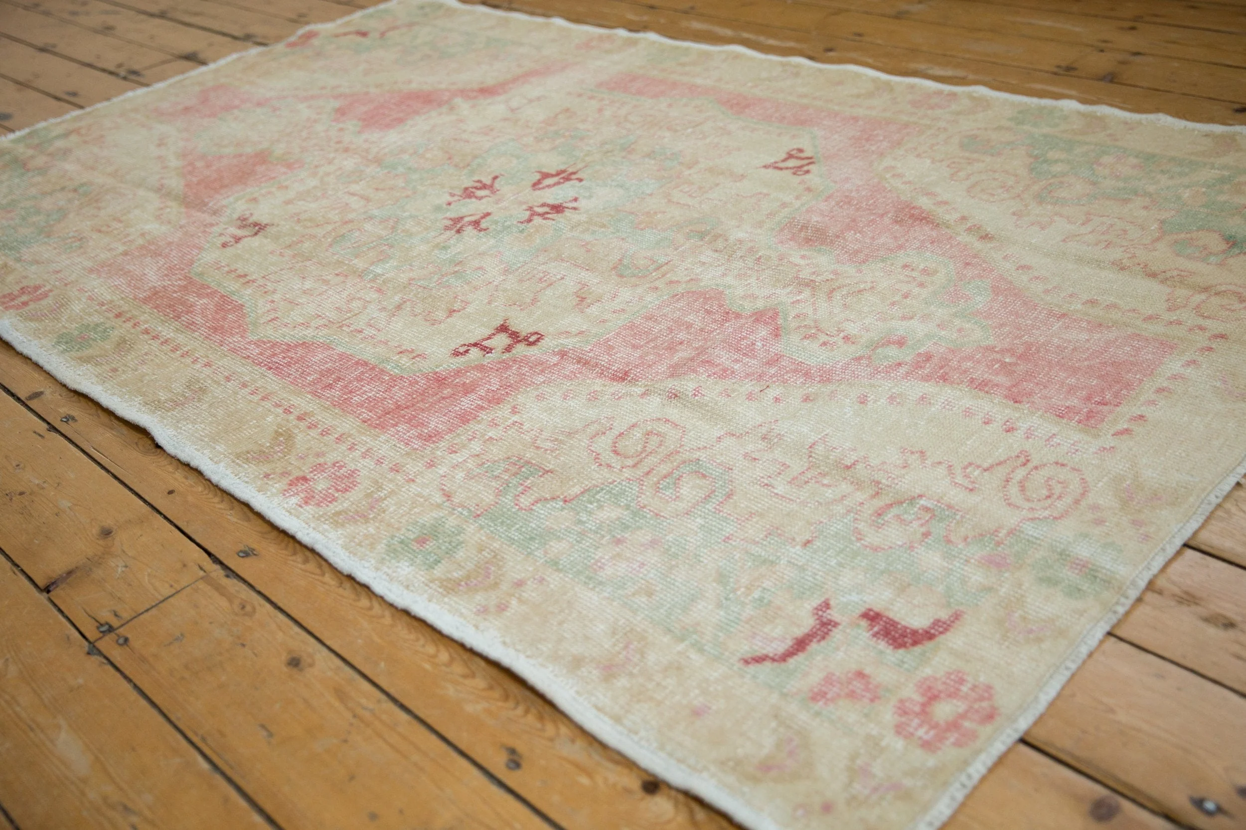 4.5x7 Vintage Distressed Oushak Rug - Image 3