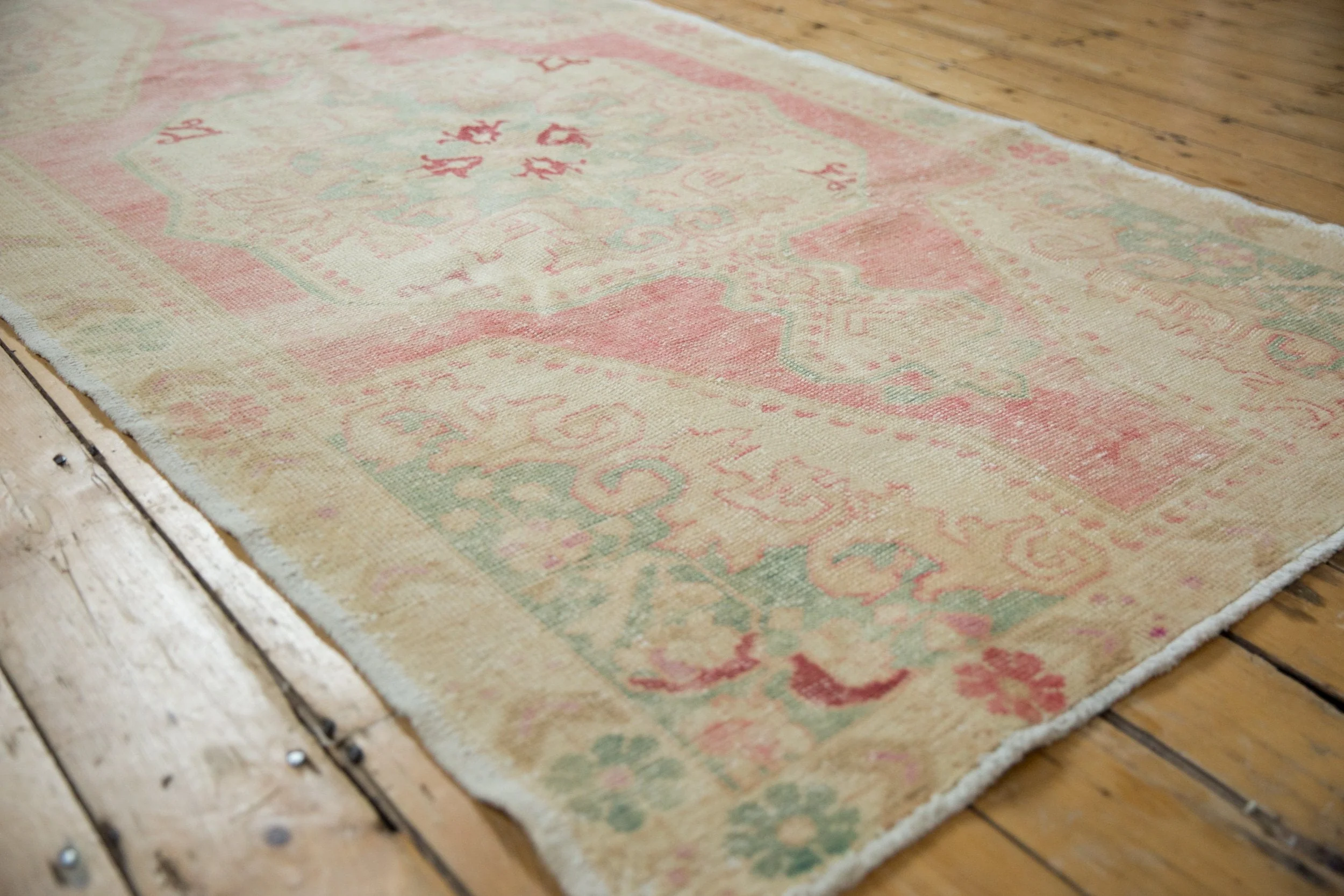 4.5x7 Vintage Distressed Oushak Rug - Image 8