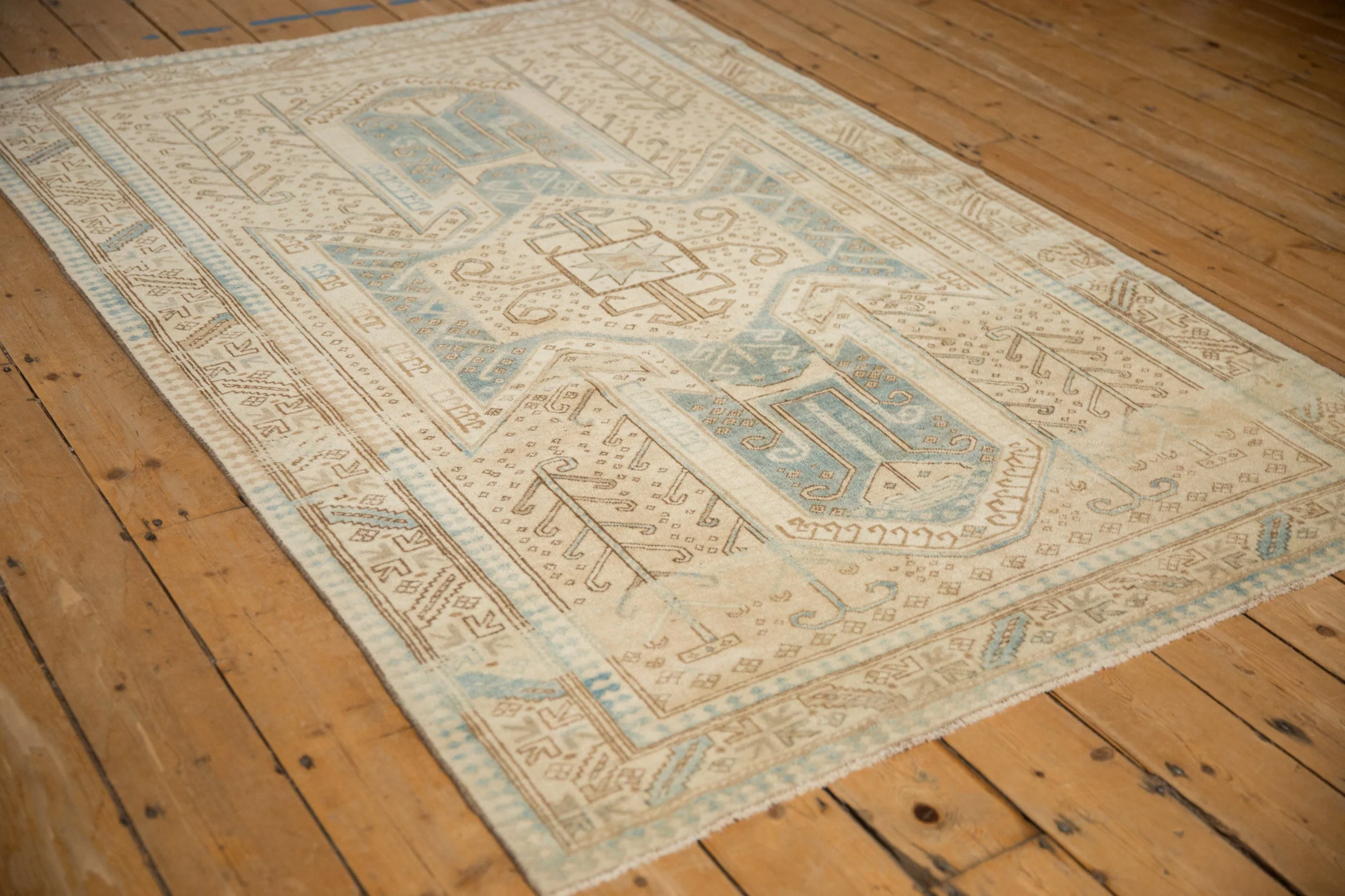4.5x7 Vintage Distressed Oushak Rug - Image 4