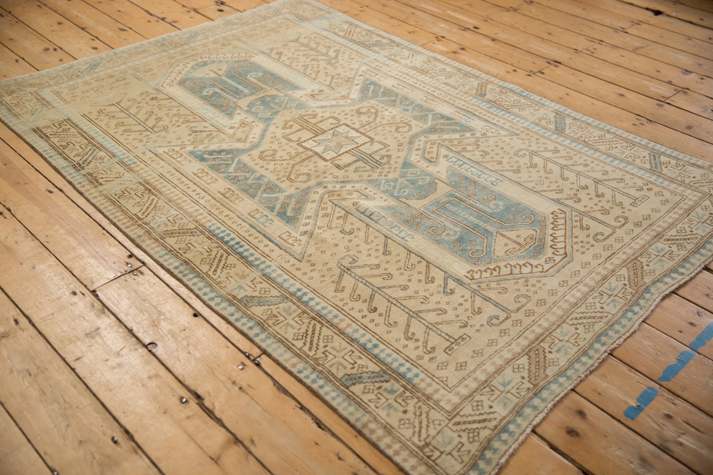 4.5x7 Vintage Distressed Oushak Rug - Image 7