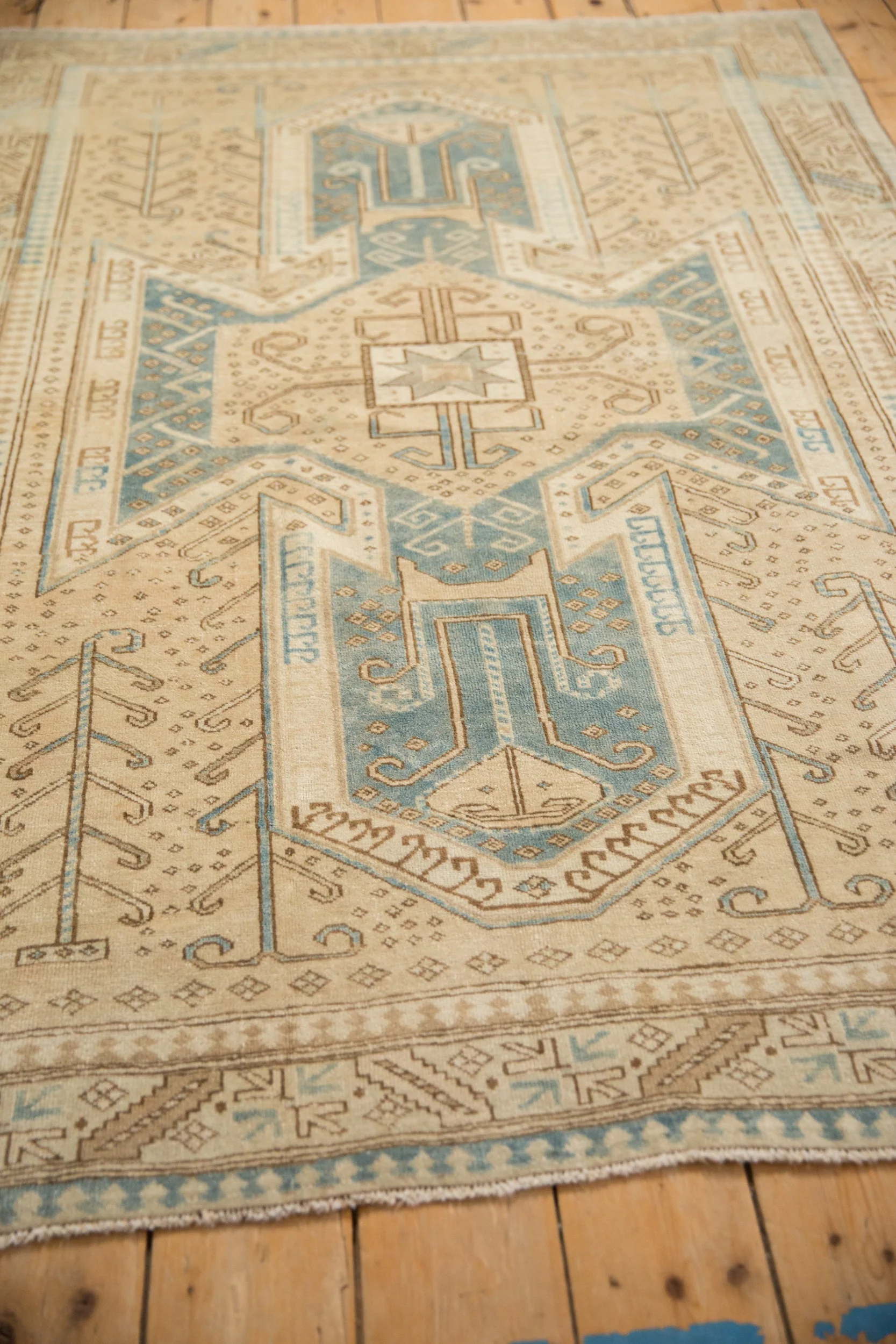 4.5x7 Vintage Distressed Oushak Rug - Image 8