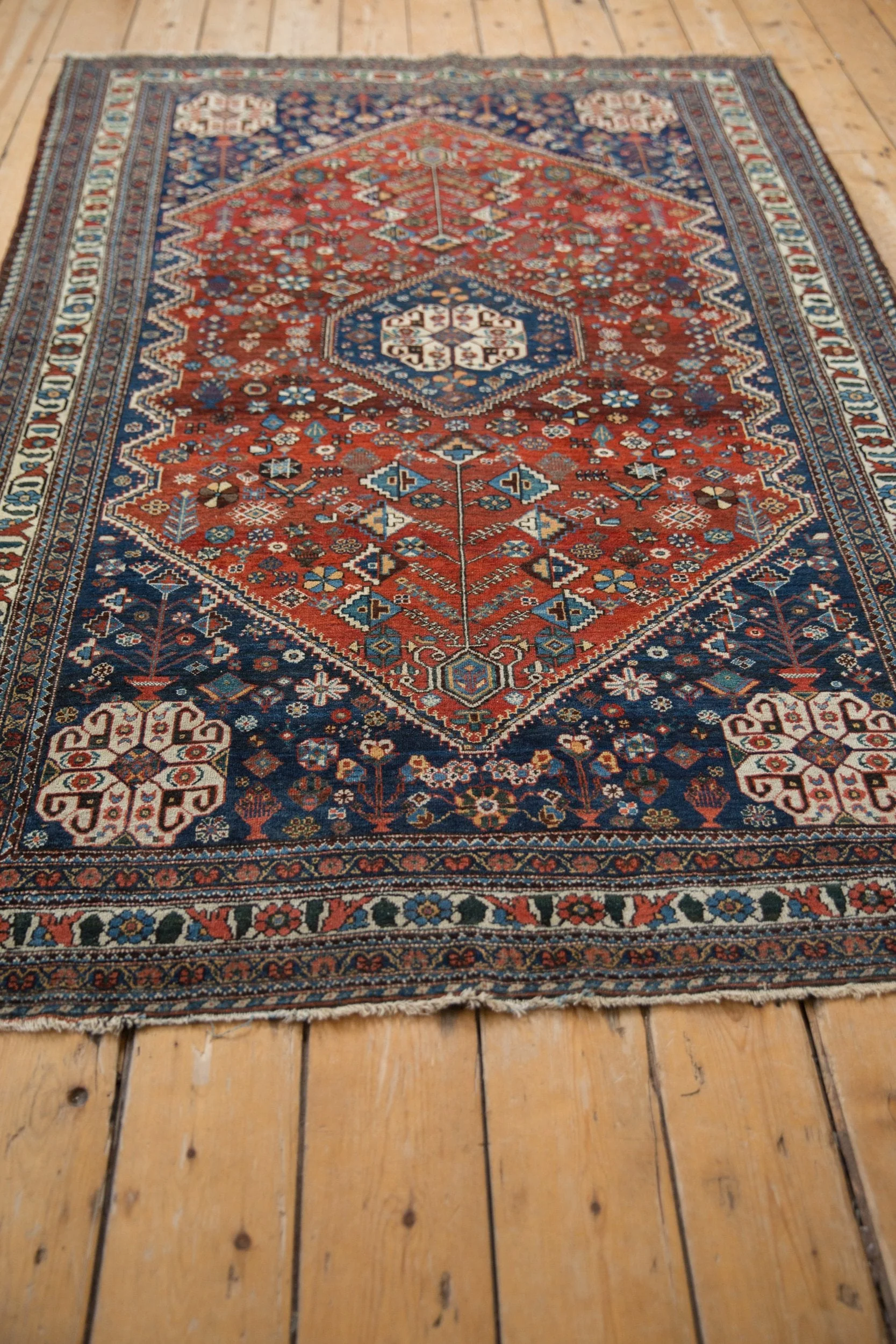 4.5x7 Vintage Fine Abadeh Rug - Image 6