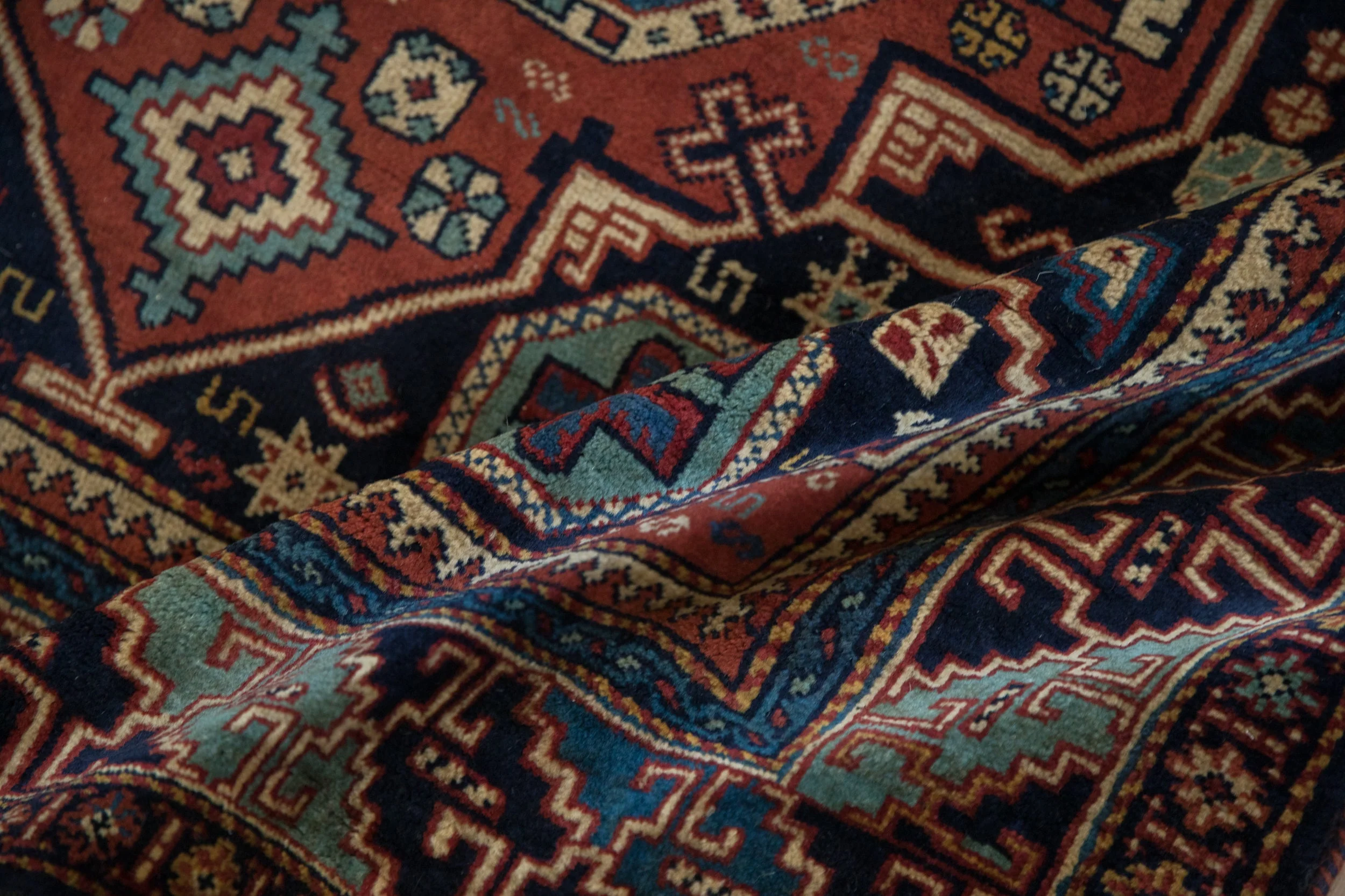 4.5x7 Vintage Indian Caucasian Design Rug - Image 11