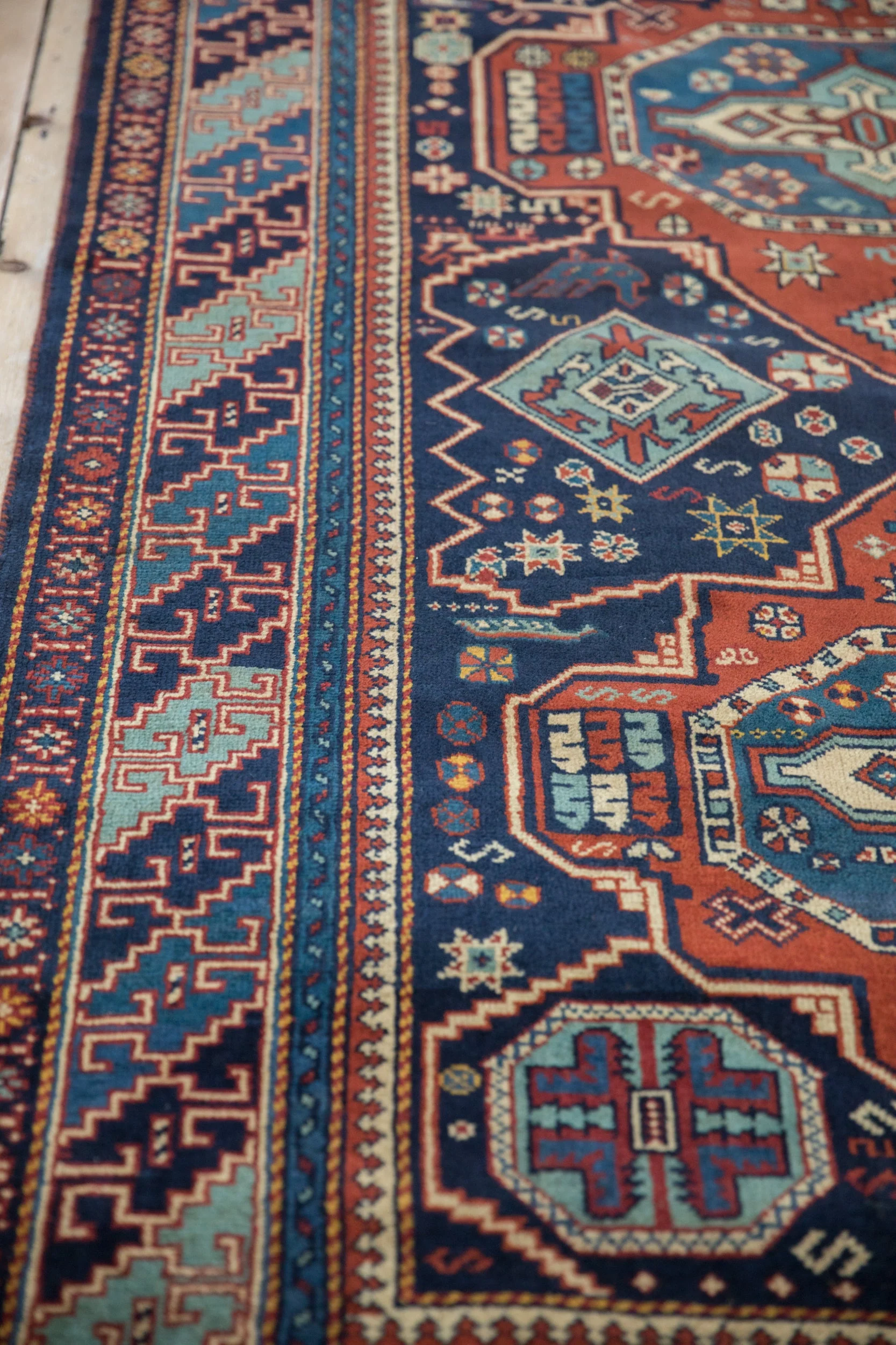 4.5x7 Vintage Indian Caucasian Design Rug - Image 5