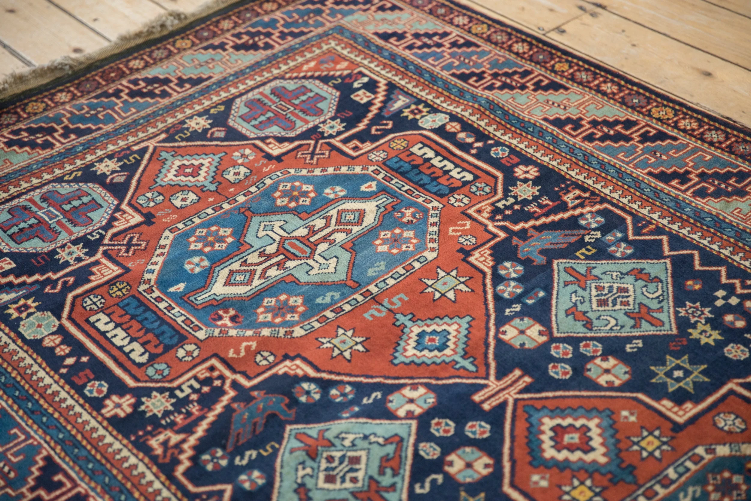 4.5x7 Vintage Indian Caucasian Design Rug - Image 6