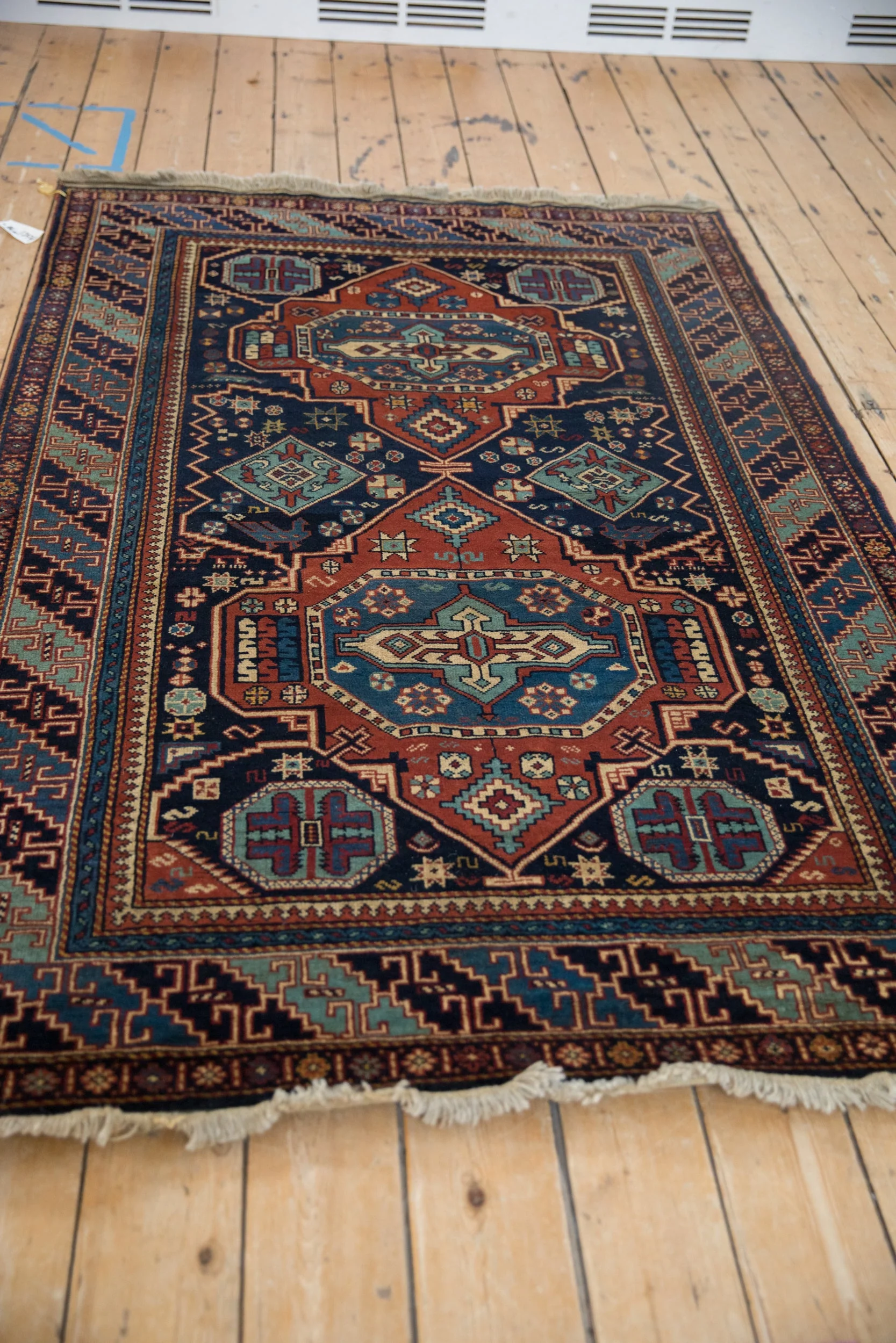 4.5x7 Vintage Indian Caucasian Design Rug - Image 7