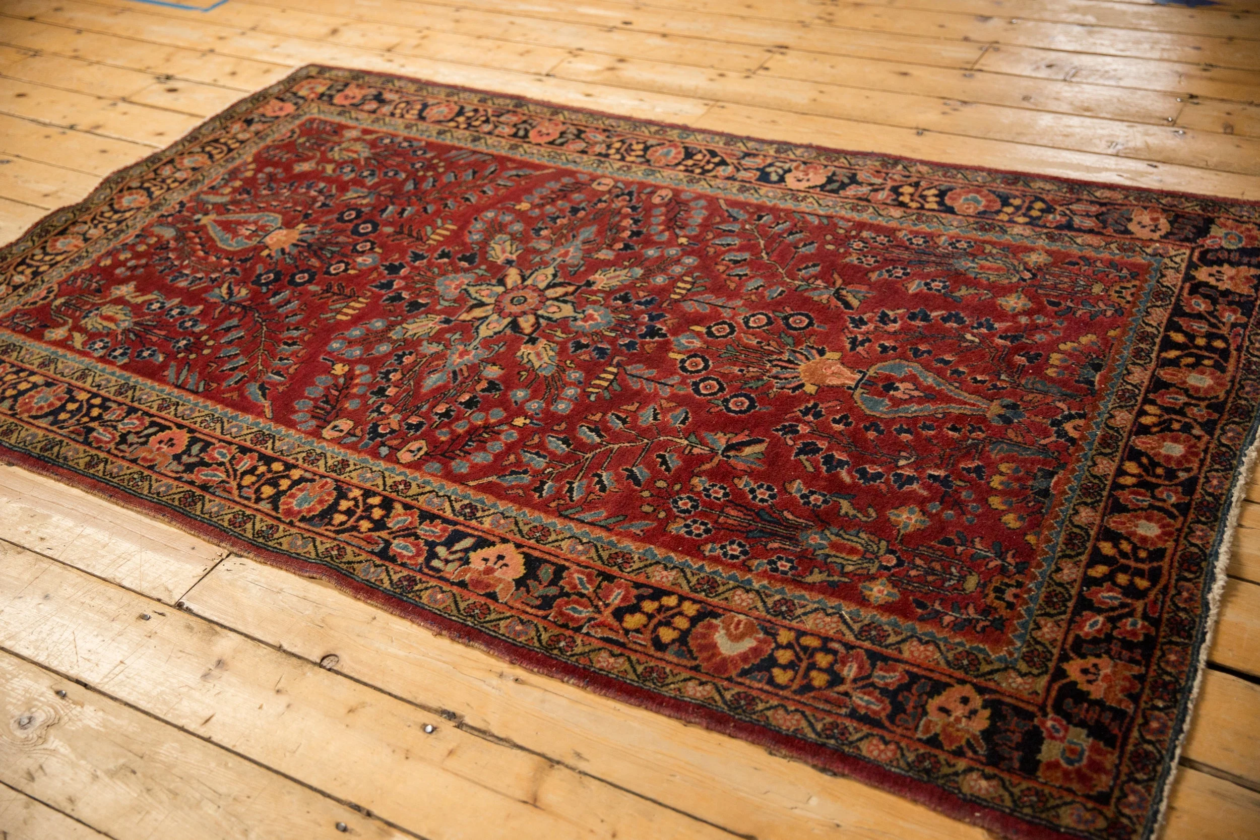 4.5x7 Vintage Sarouk Rug - Image 9