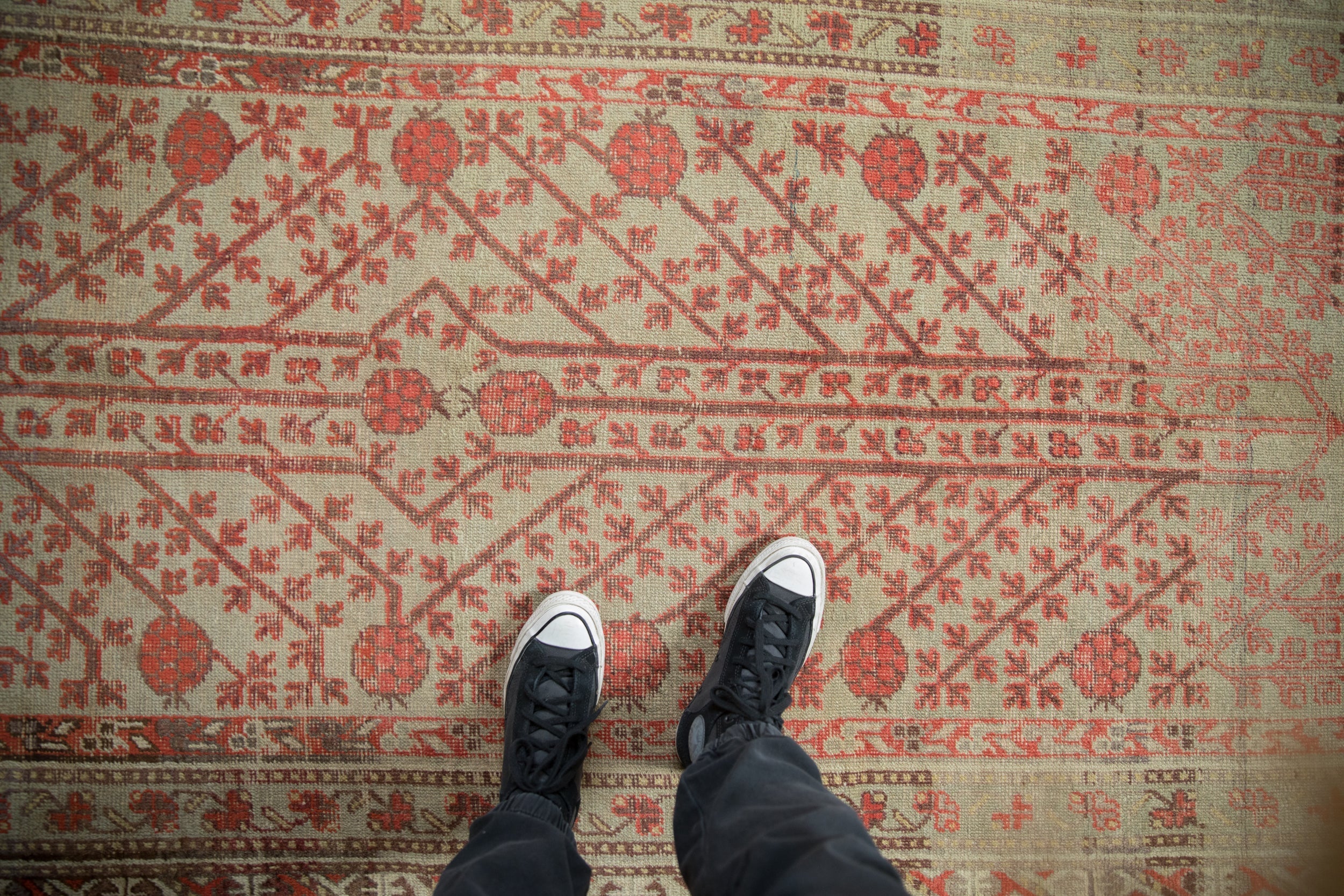 4.5x8.5 Antique Distressed Khotan Rug - Image 2