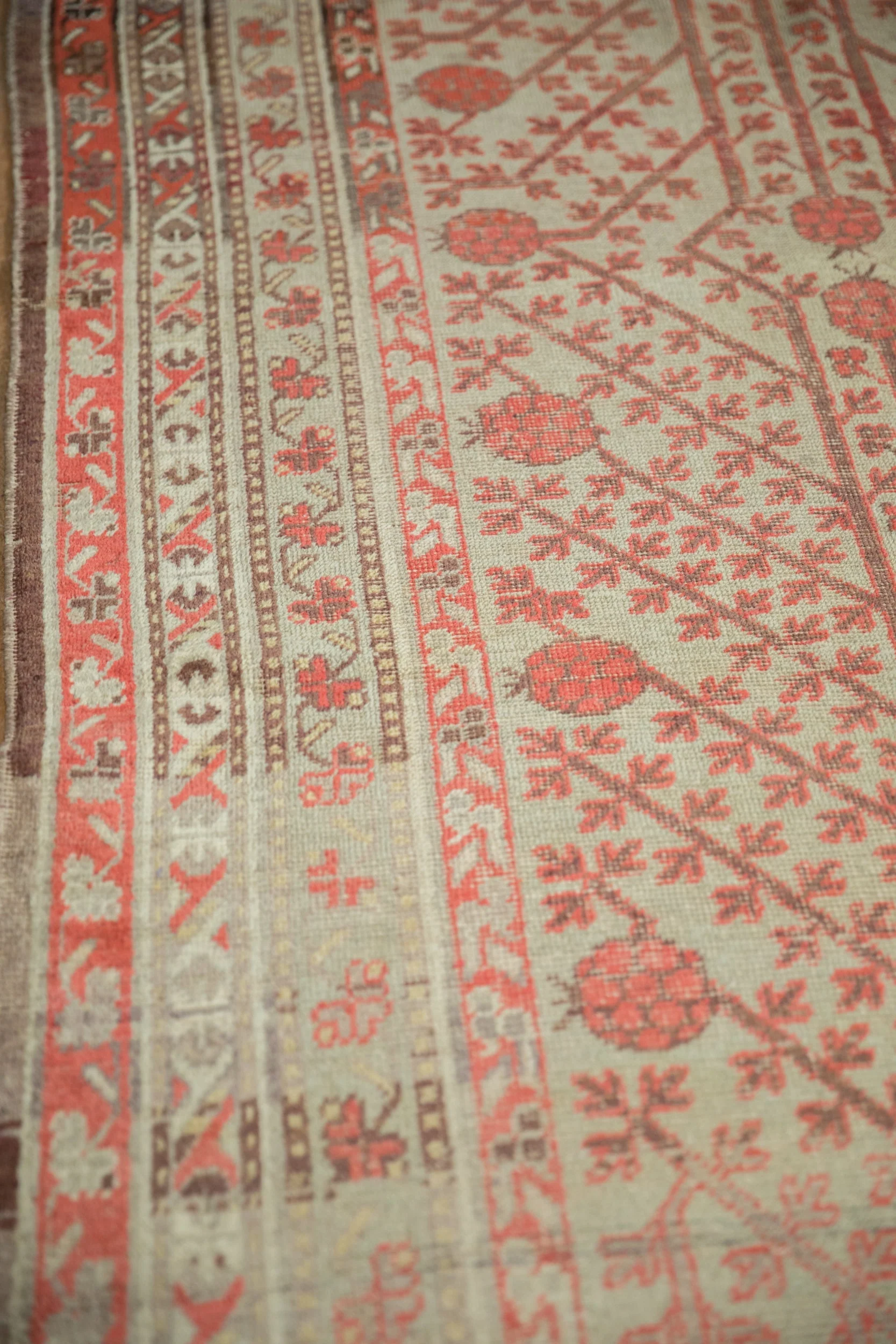 4.5x8.5 Antique Distressed Khotan Rug - Image 6