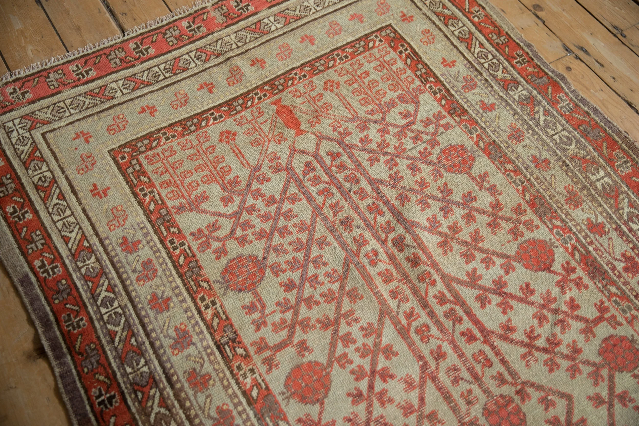 4.5x8.5 Antique Distressed Khotan Rug - Image 7