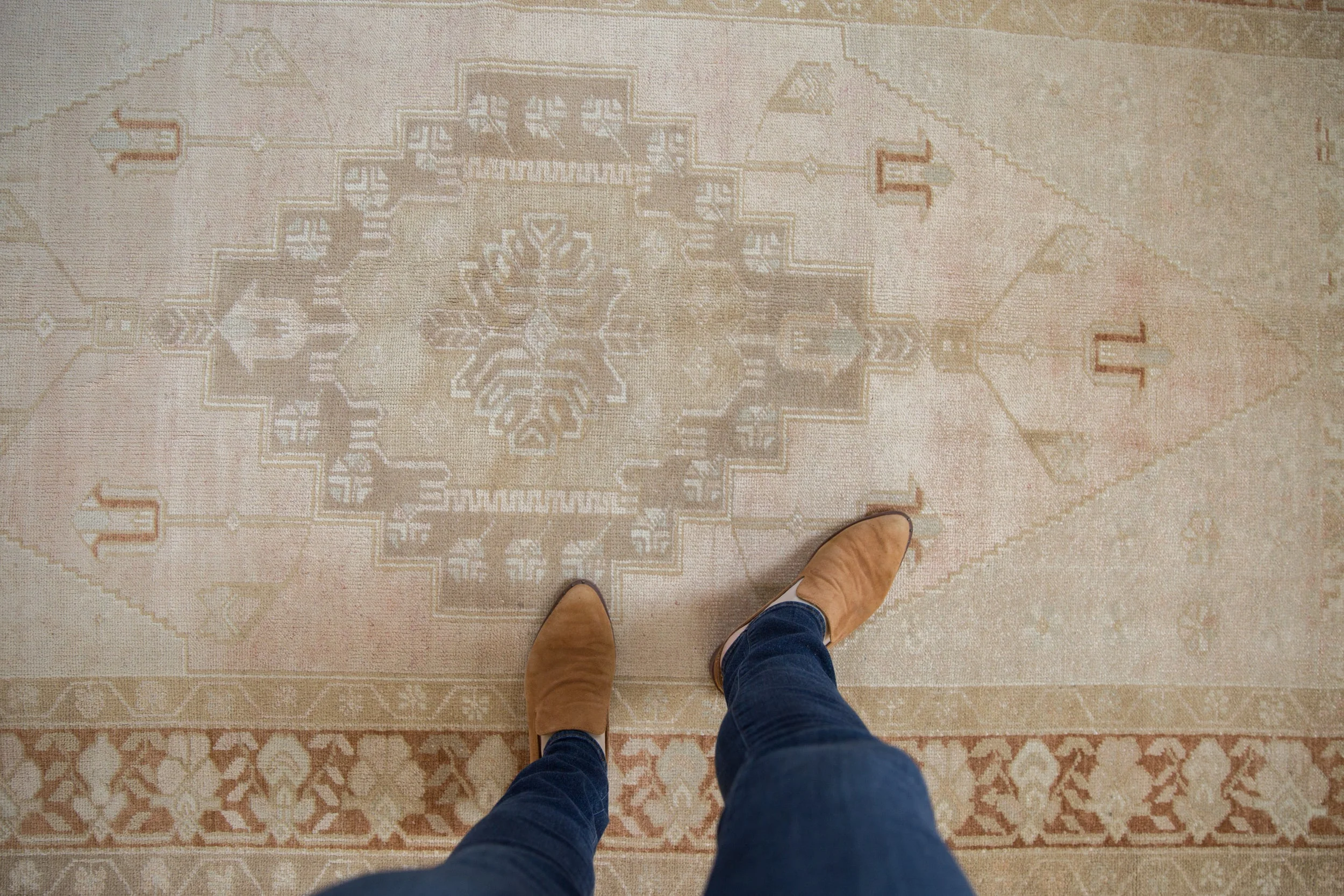 4.5x8.5 Vintage Distressed Oushak Rug - Image 2