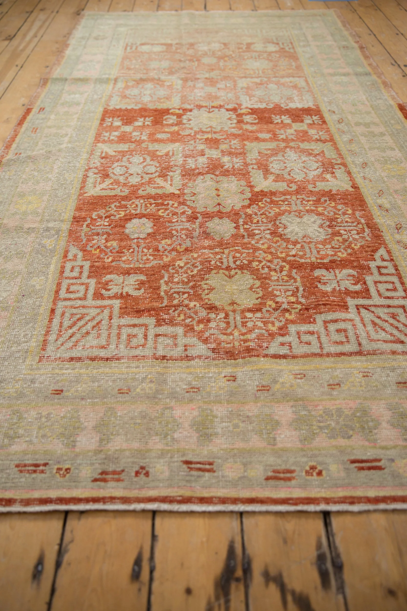 4.5x9.5 Vintage Distressed Khotan Rug Runner - Image 7