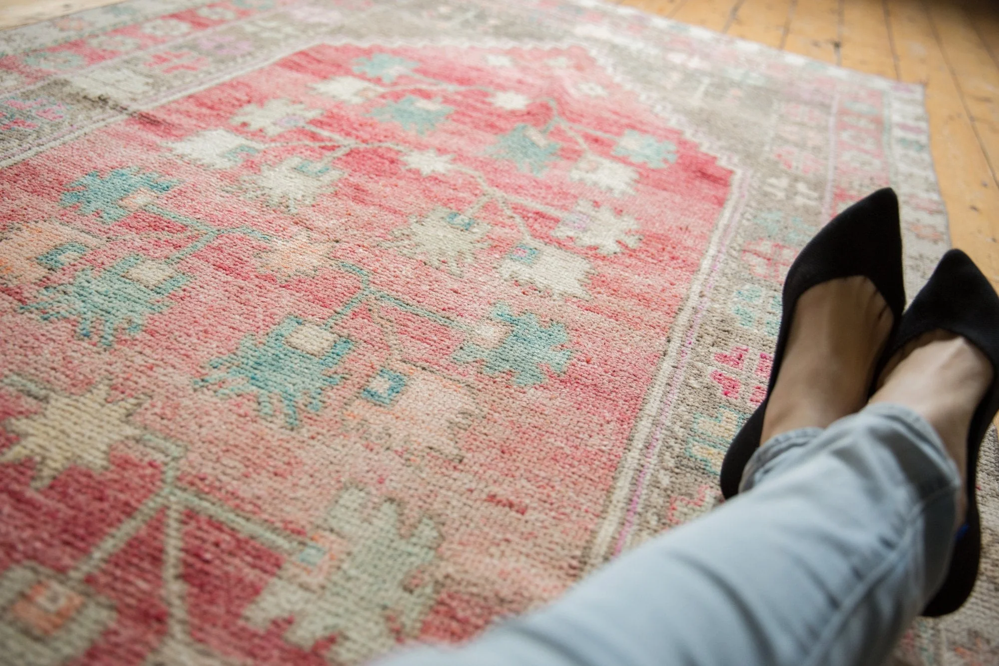4.5x9.5 Vintage Distressed Oushak Rug Runner - Image 3