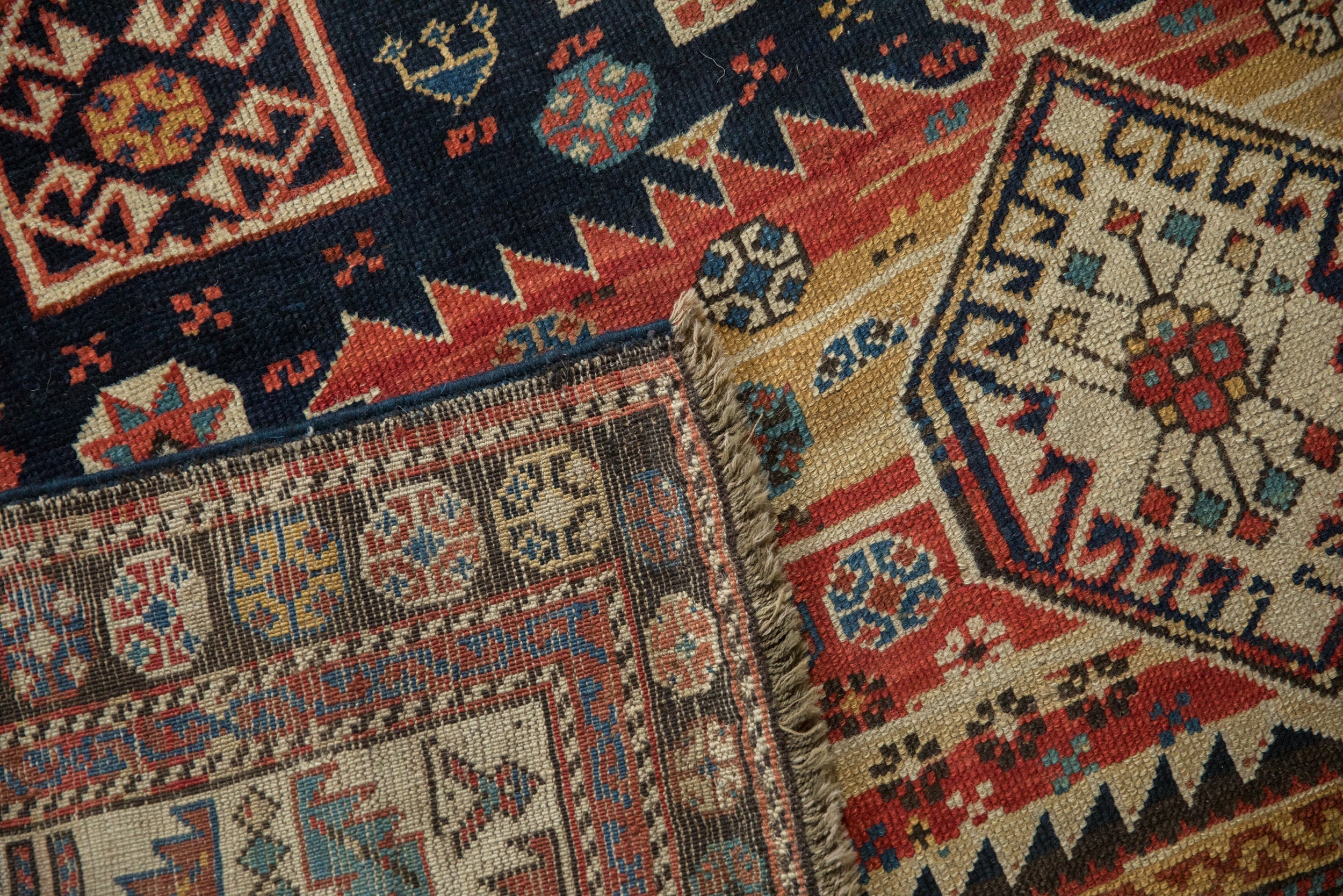 4.5x9 Antique Caucasian Rug Runner - Image 11