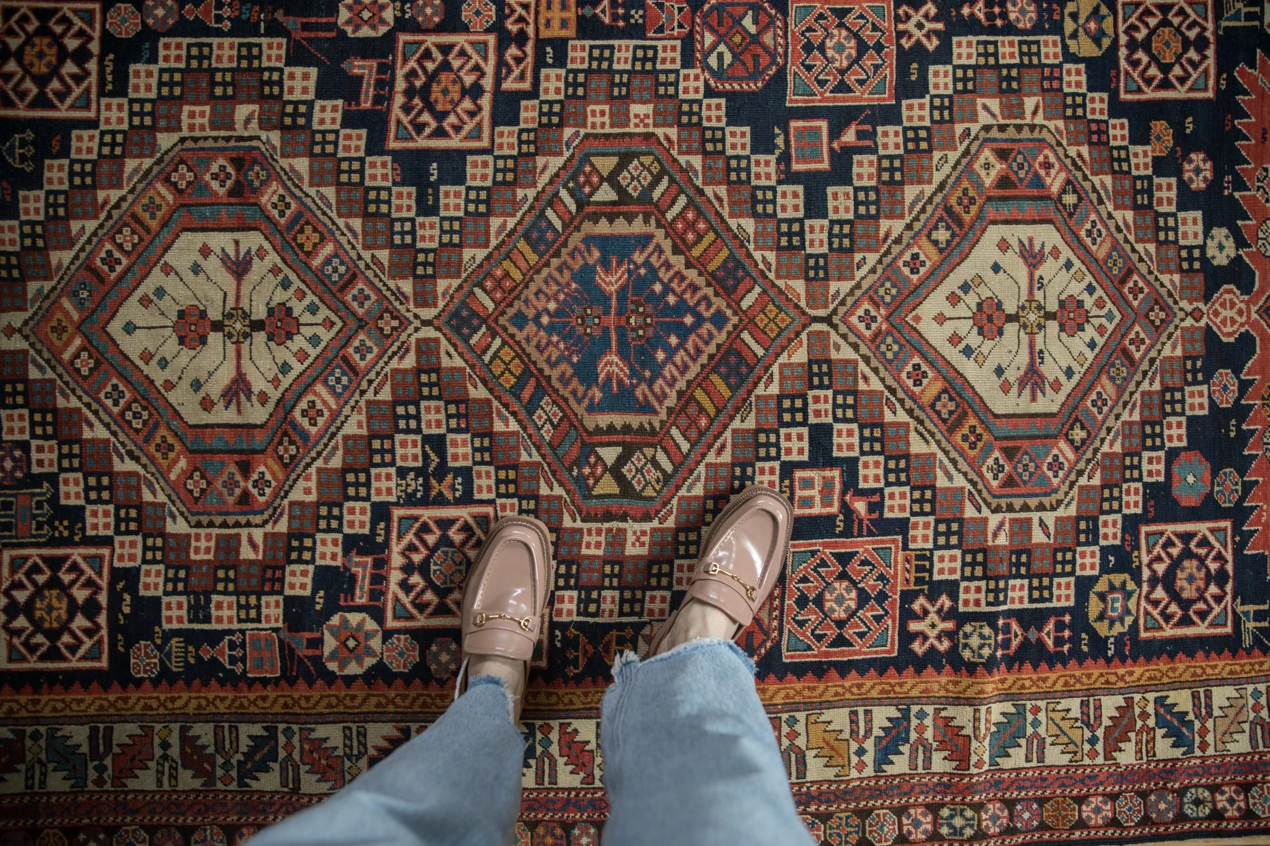 4.5x9 Antique Caucasian Rug Runner - Image 2