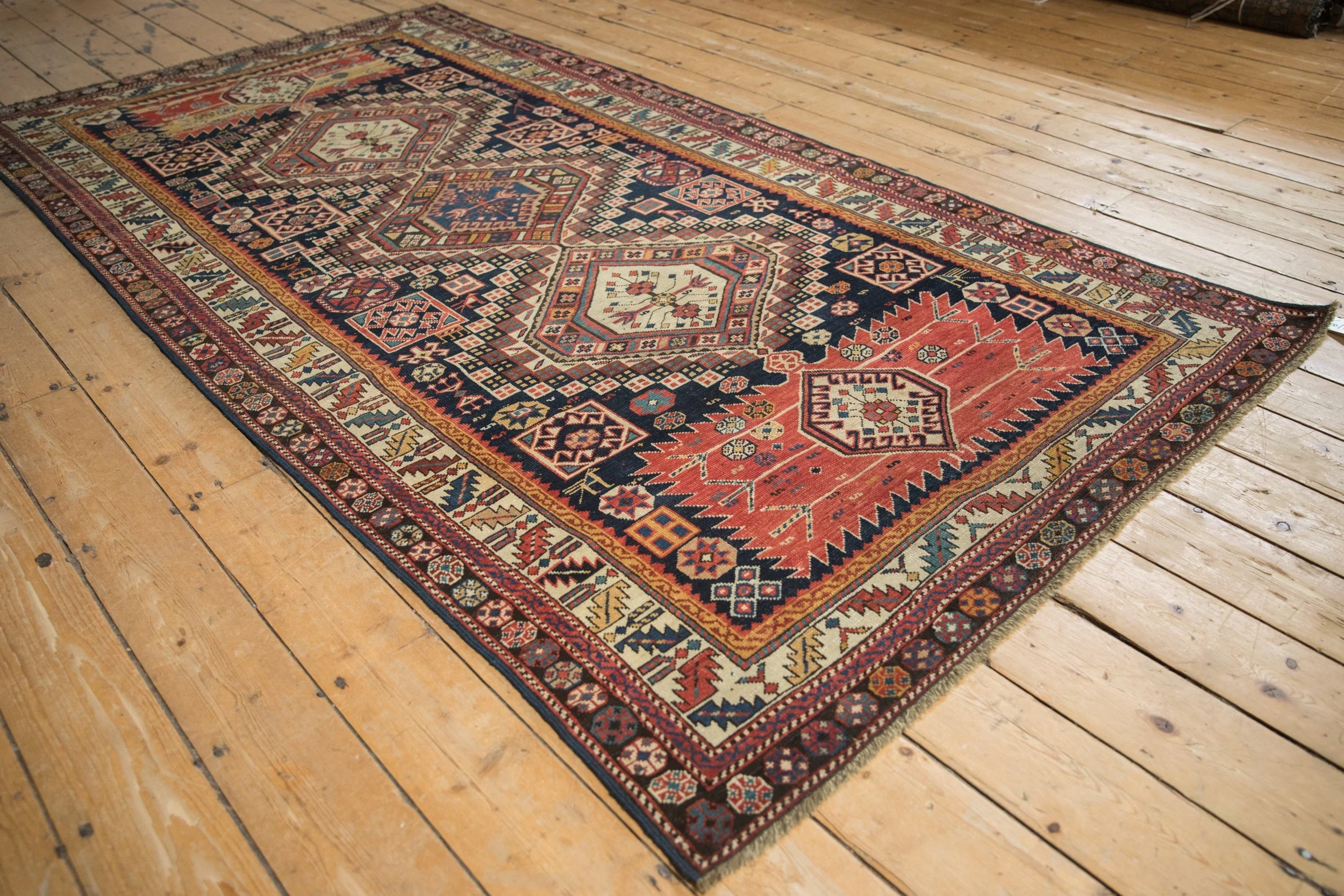 4.5x9 Antique Caucasian Rug Runner - Image 4