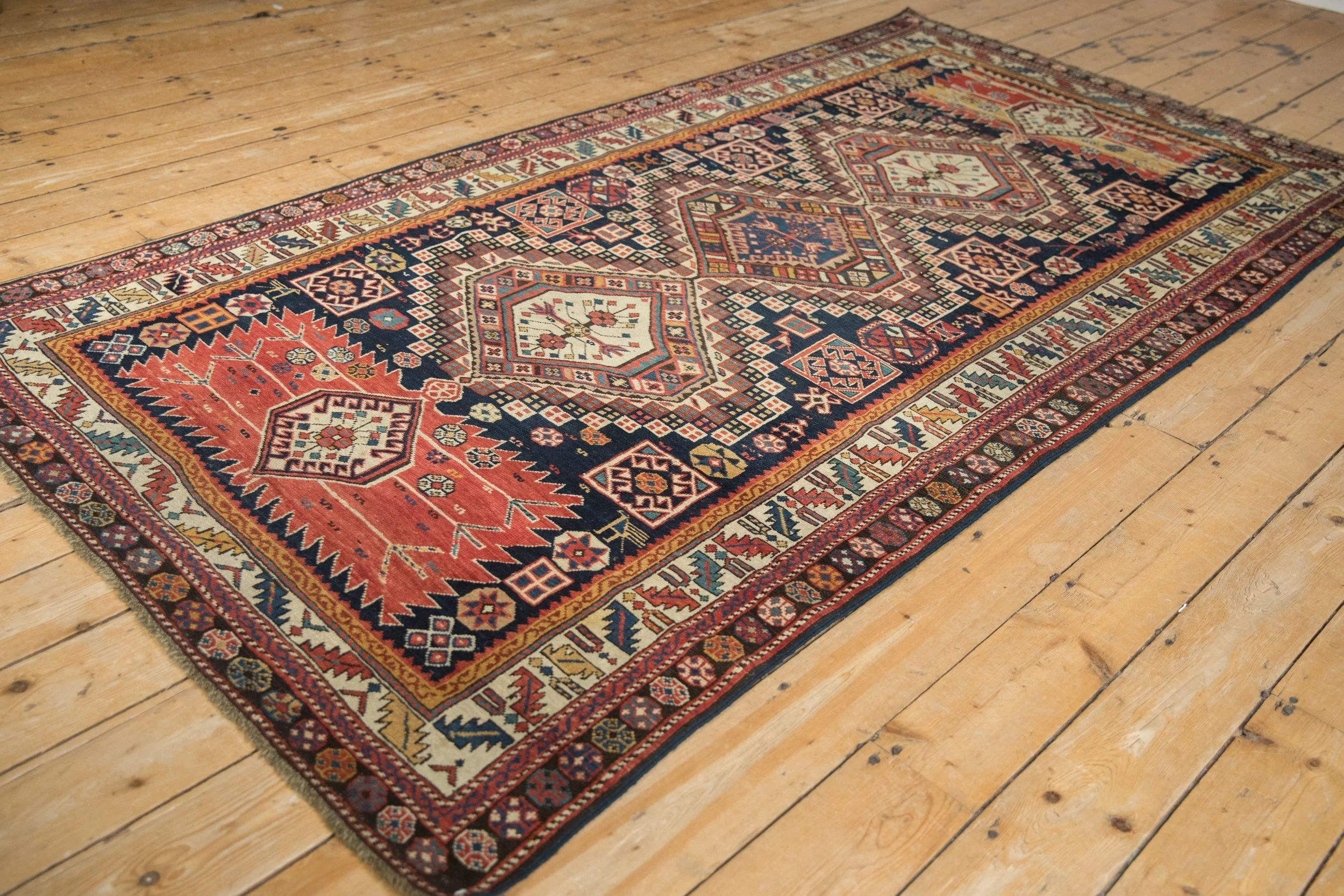 4.5x9 Antique Caucasian Rug Runner - Image 6