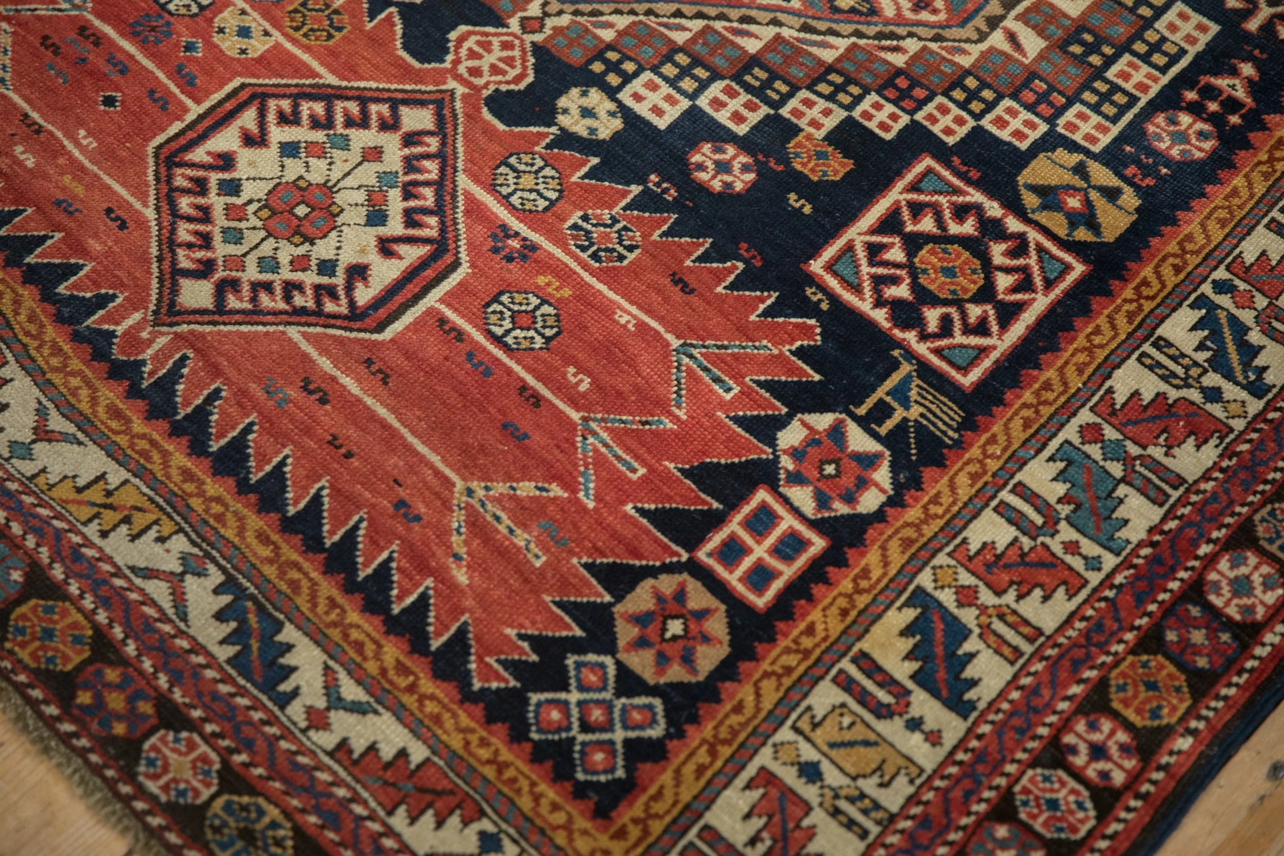 4.5x9 Antique Caucasian Rug Runner - Image 7