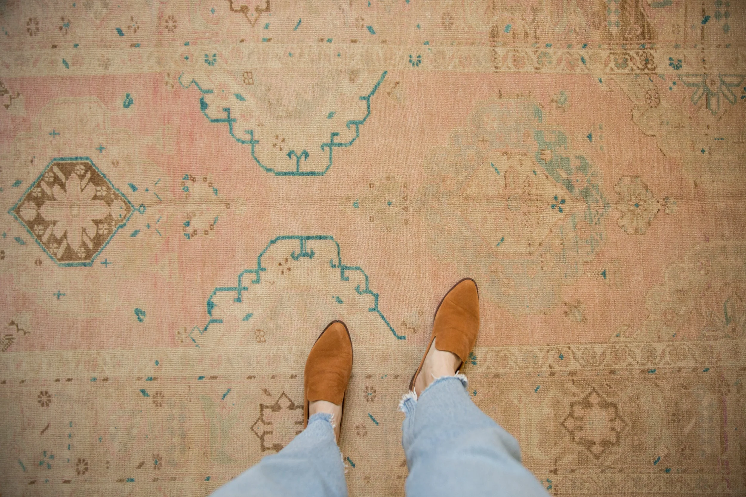 4.5x9 Vintage Distressed Oushak Rug Runner - Image 2