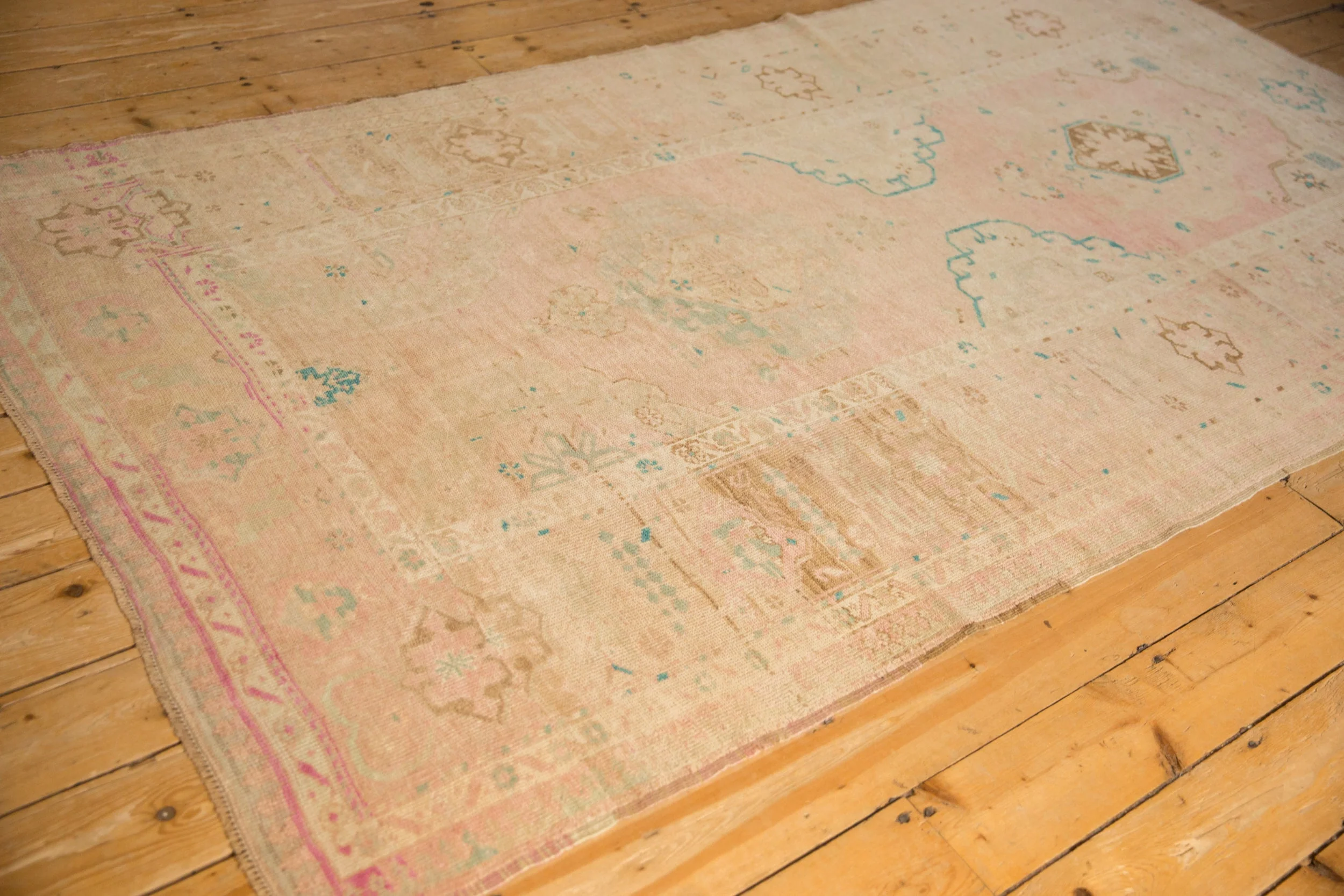 4.5x9 Vintage Distressed Oushak Rug Runner - Image 7