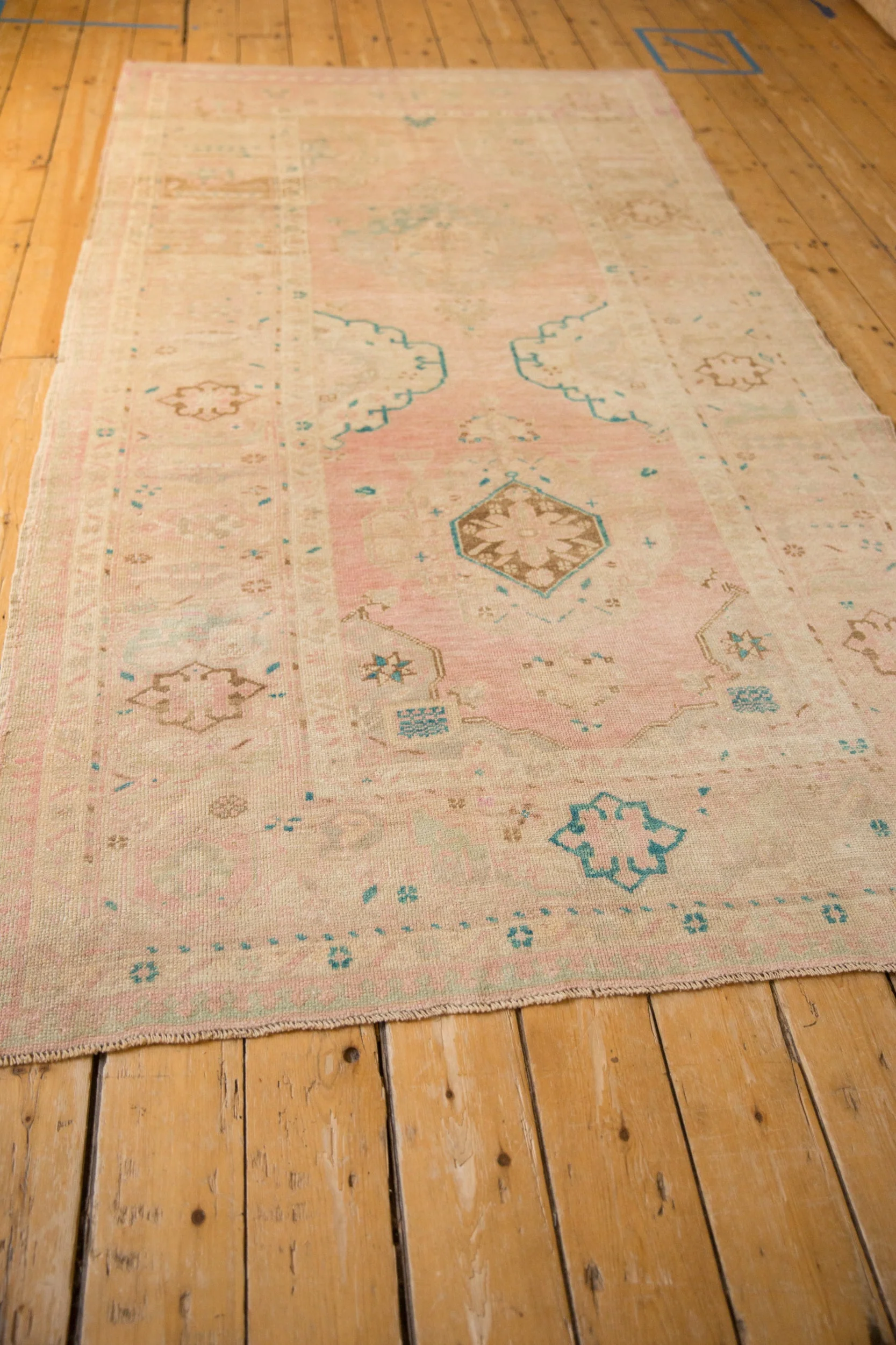 4.5x9 Vintage Distressed Oushak Rug Runner - Image 9