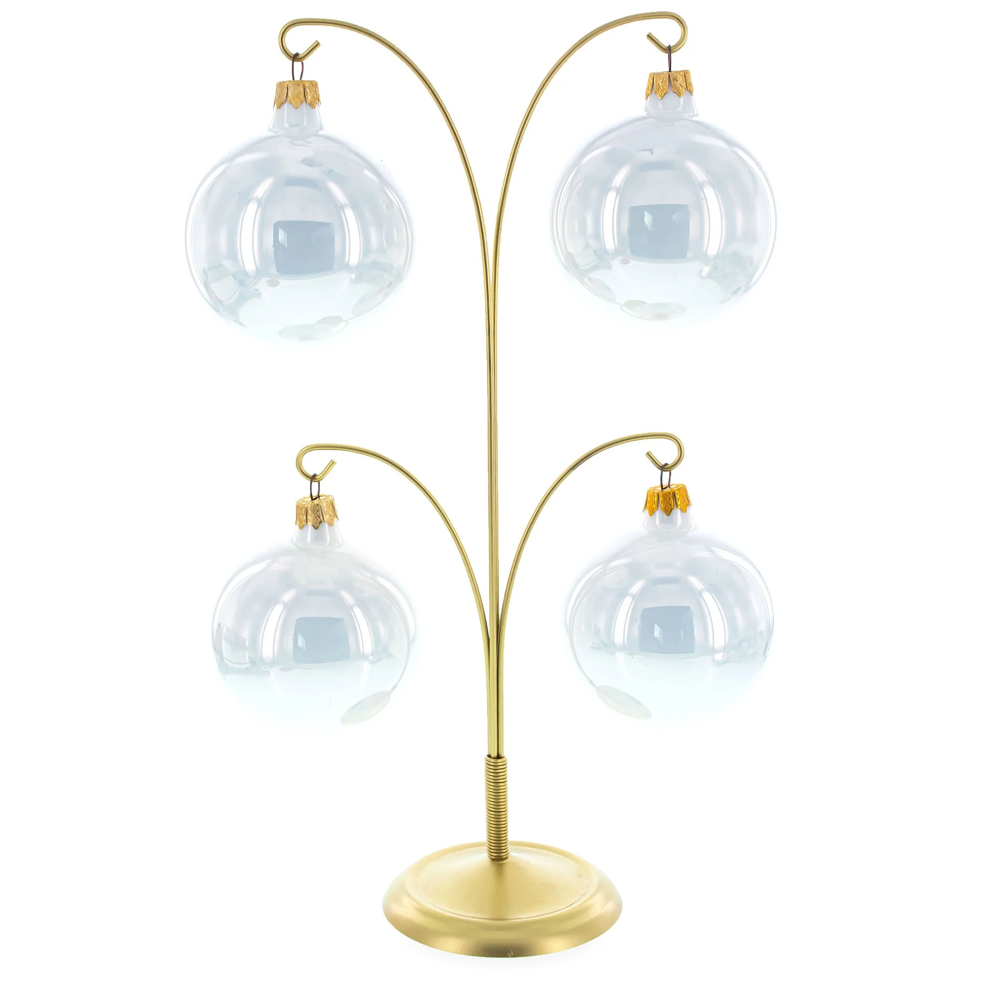 4-Arm Tree Branch Gold Metal Ornament Display Stand 12 Inches (Poland) - Image 2