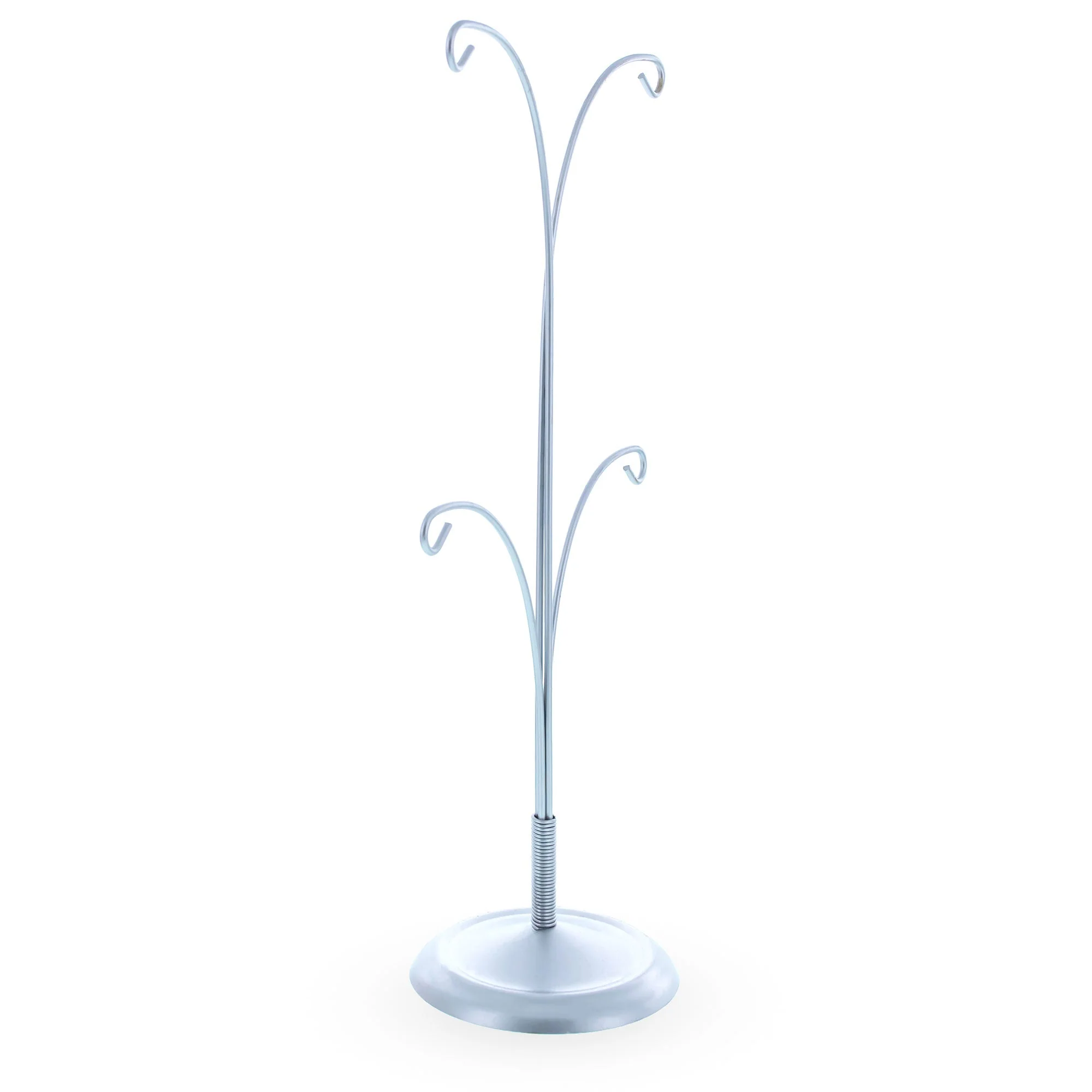 4-Arm Tree Branch Silver Metal Ornament Display Stand 12 Inches (Poland) - Image 4